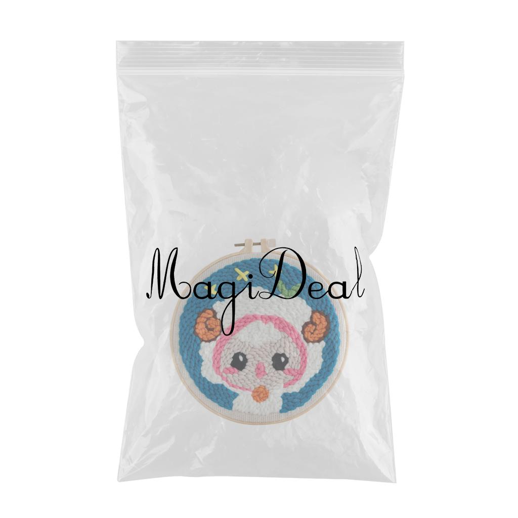 Punch Needle Kits with Basic Tools Soft Yarn Hand Craft 6 inch Sheep