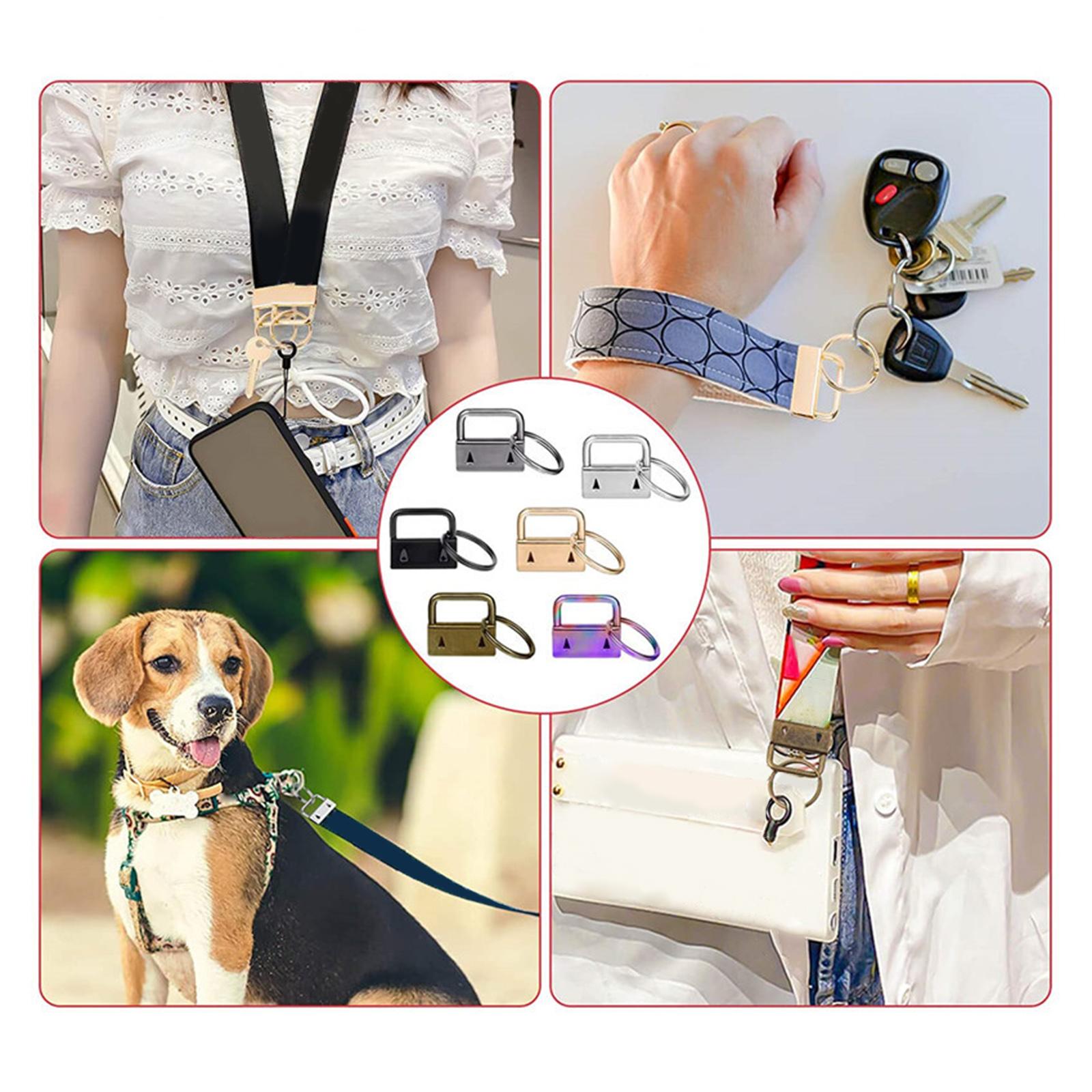 1 inch Key Fob Hardware with Key Rings for Wristlet Key Chain Making 60pcs