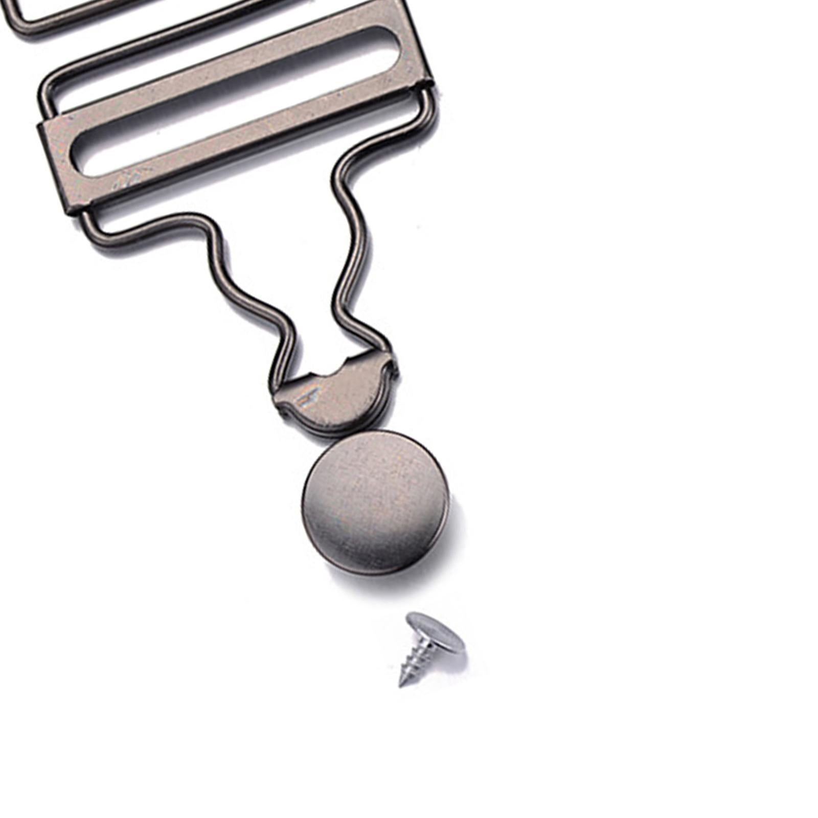 12Set Metal Fasteners Clip Brace Buckles Suspenders Buckles with Slider 32mm