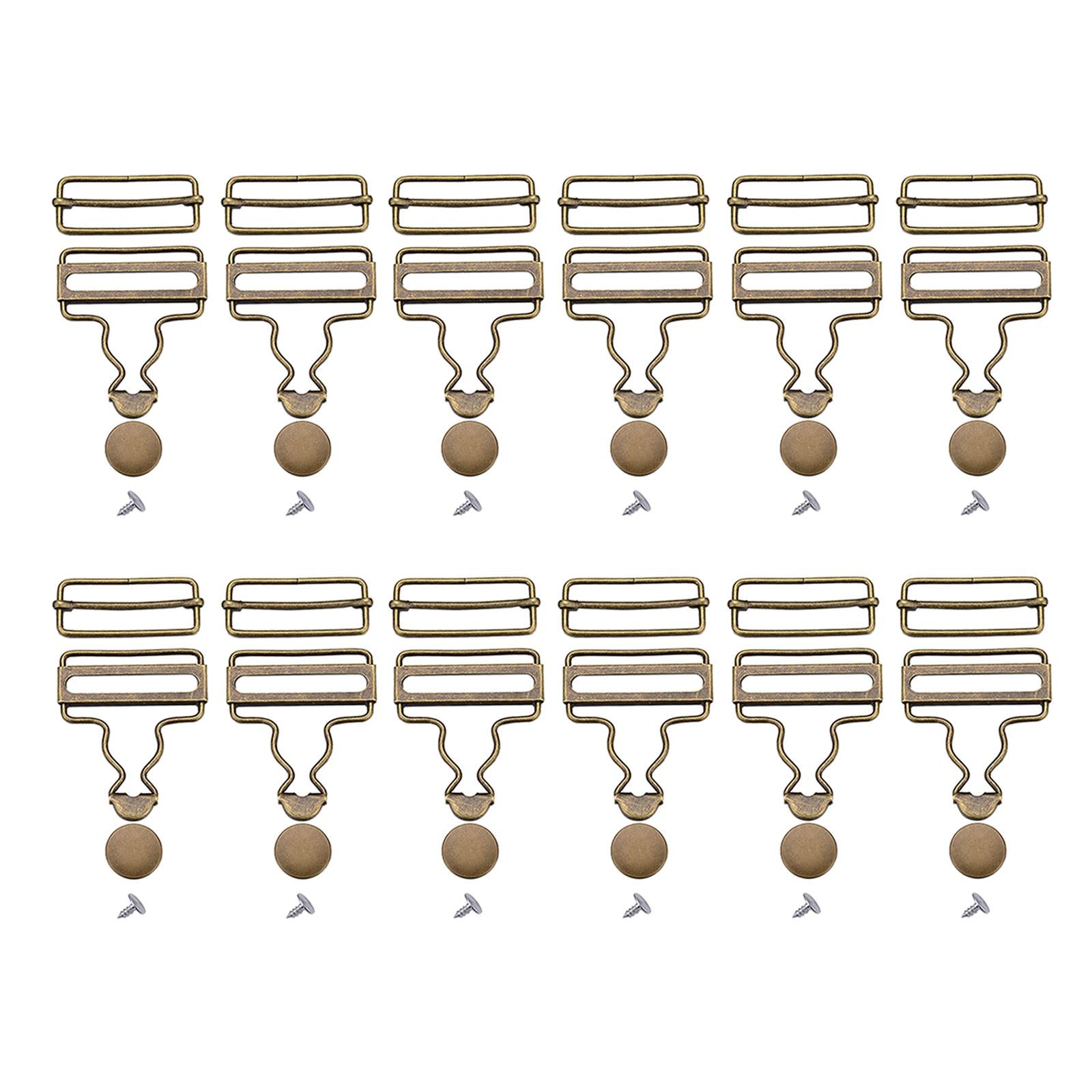12x Metal Slider Fasteners Clip Brace Buckles Suspenders Buckles 4cm