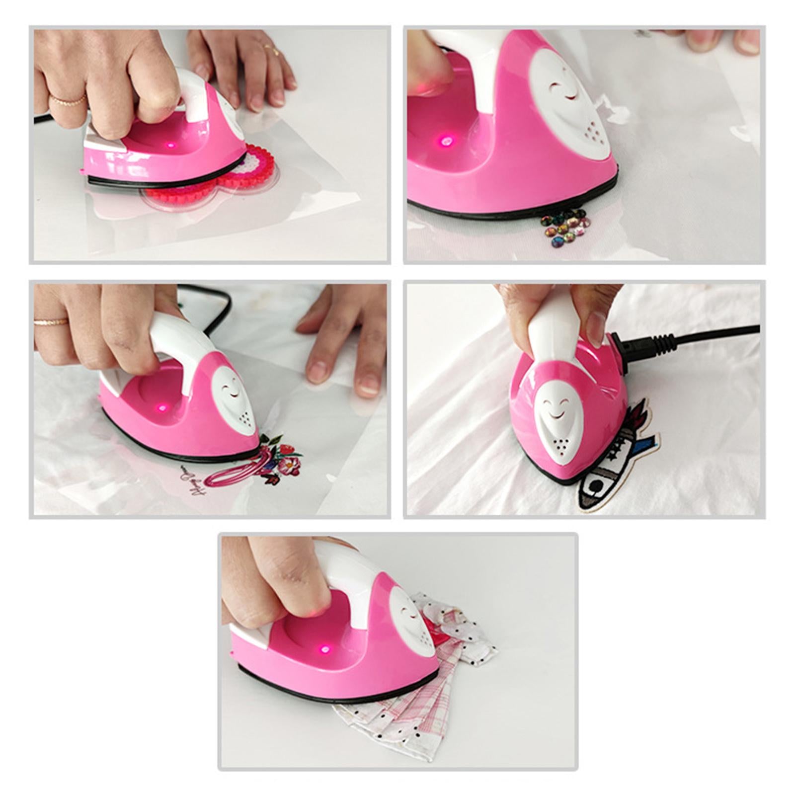 Mini Heat Press Machine Iron on Sewing Patches Silver White