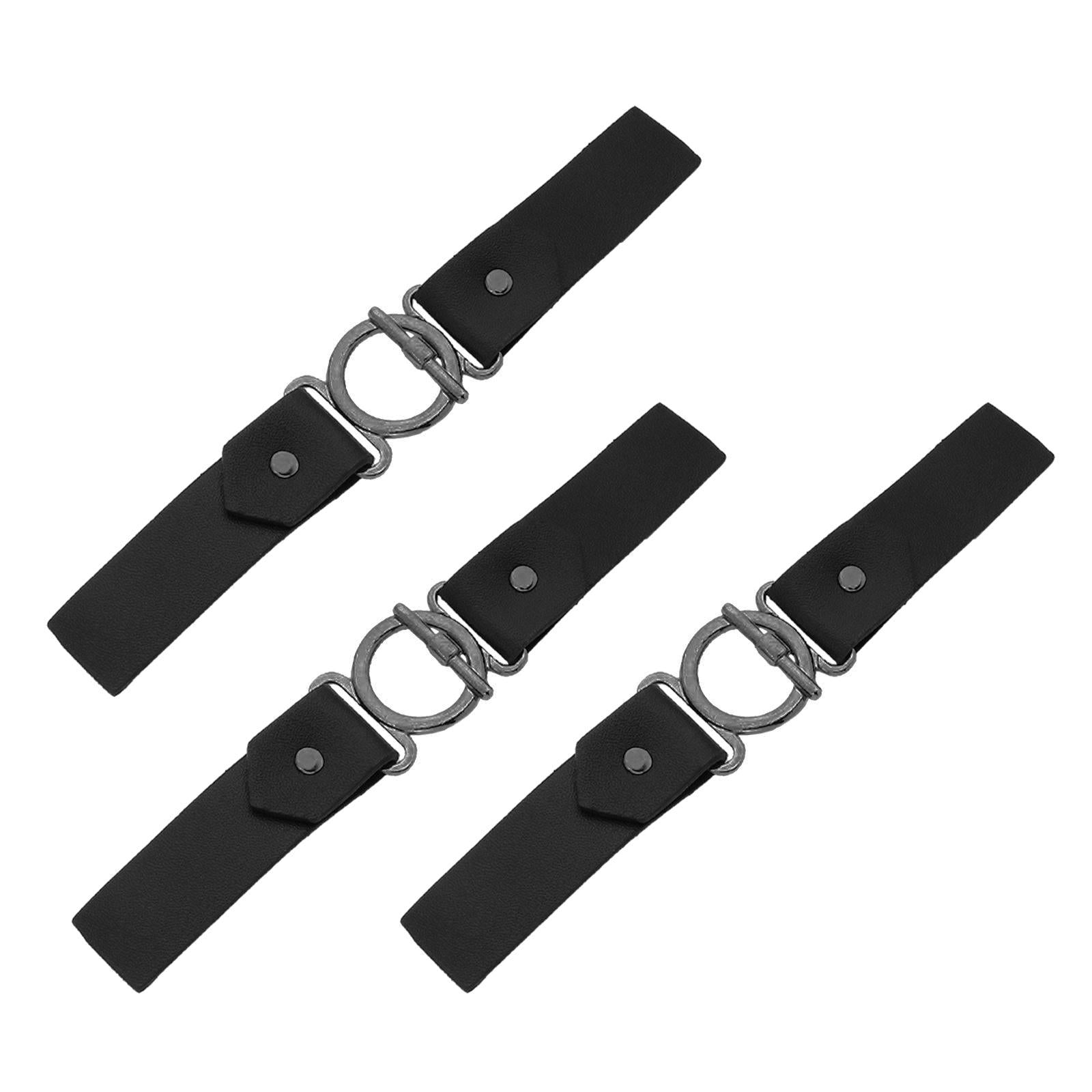Sew-on Toggles Closures Metal Buckle 3 Sets for Bag Clothing Craft Black