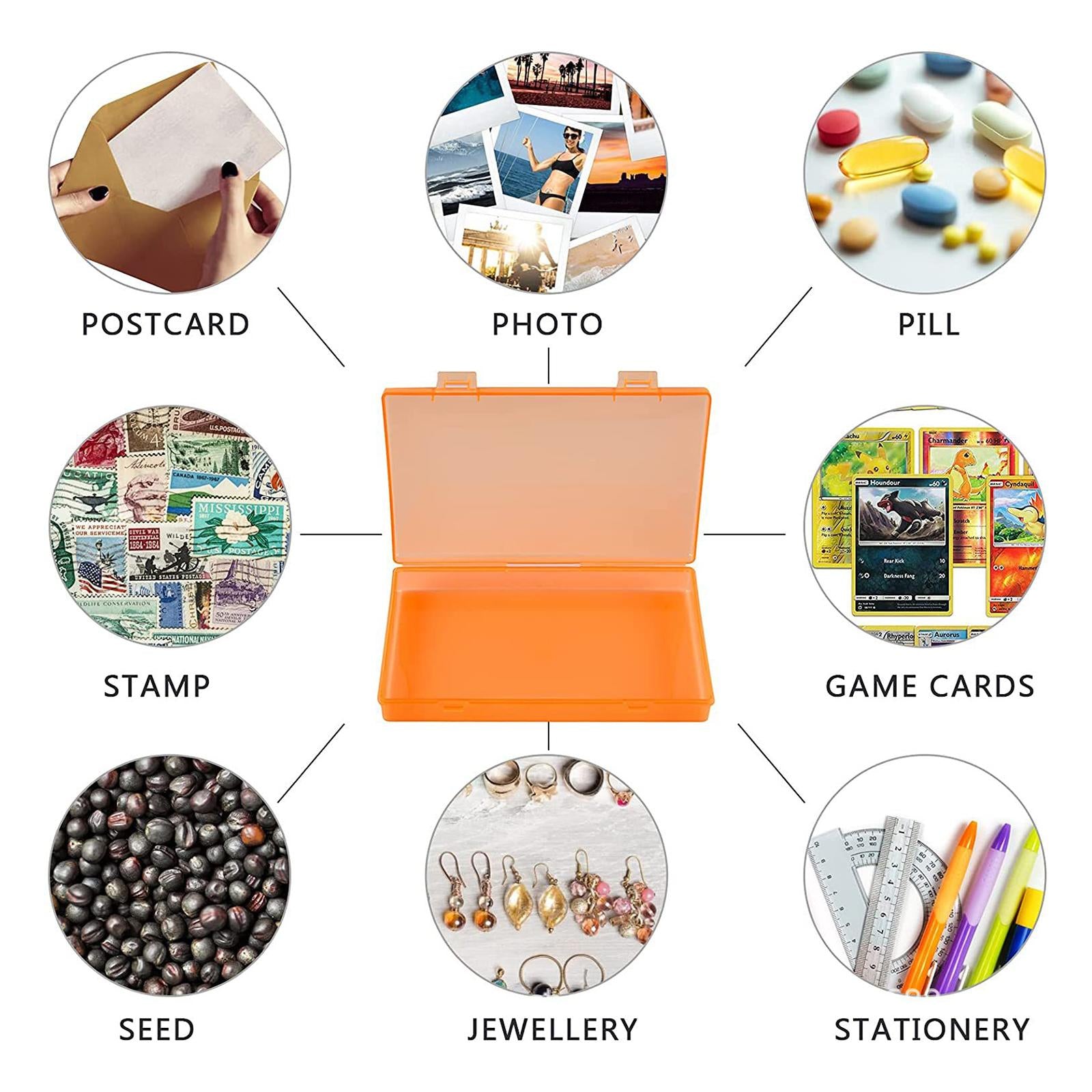 Photo Storage Box 4x6 Crafts Seeds Stickers Cards Case Container White"