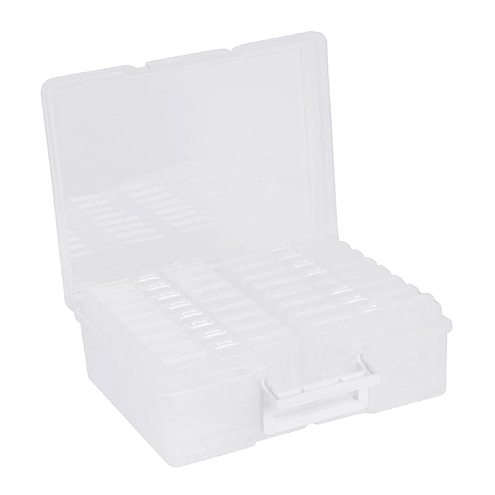 Photo Storage Box 4x6 Crafts Seeds Stickers Cards Case Container White"