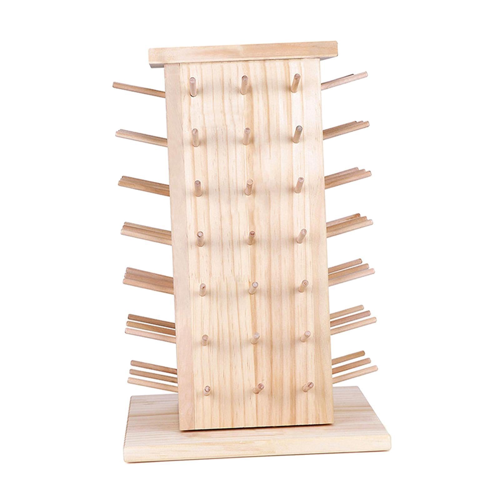 84 Spools 360 Fully Rotating Wooden Thread Rack Embroidery Thread Holder