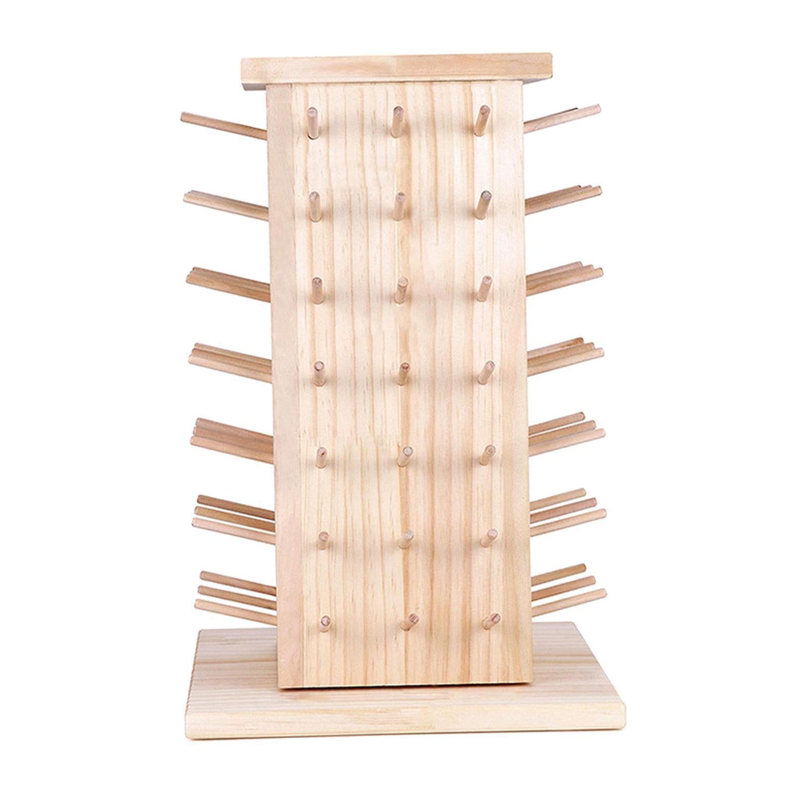 84 Spools 360 Fully Rotating Wooden Thread Rack Embroidery Thread Holder