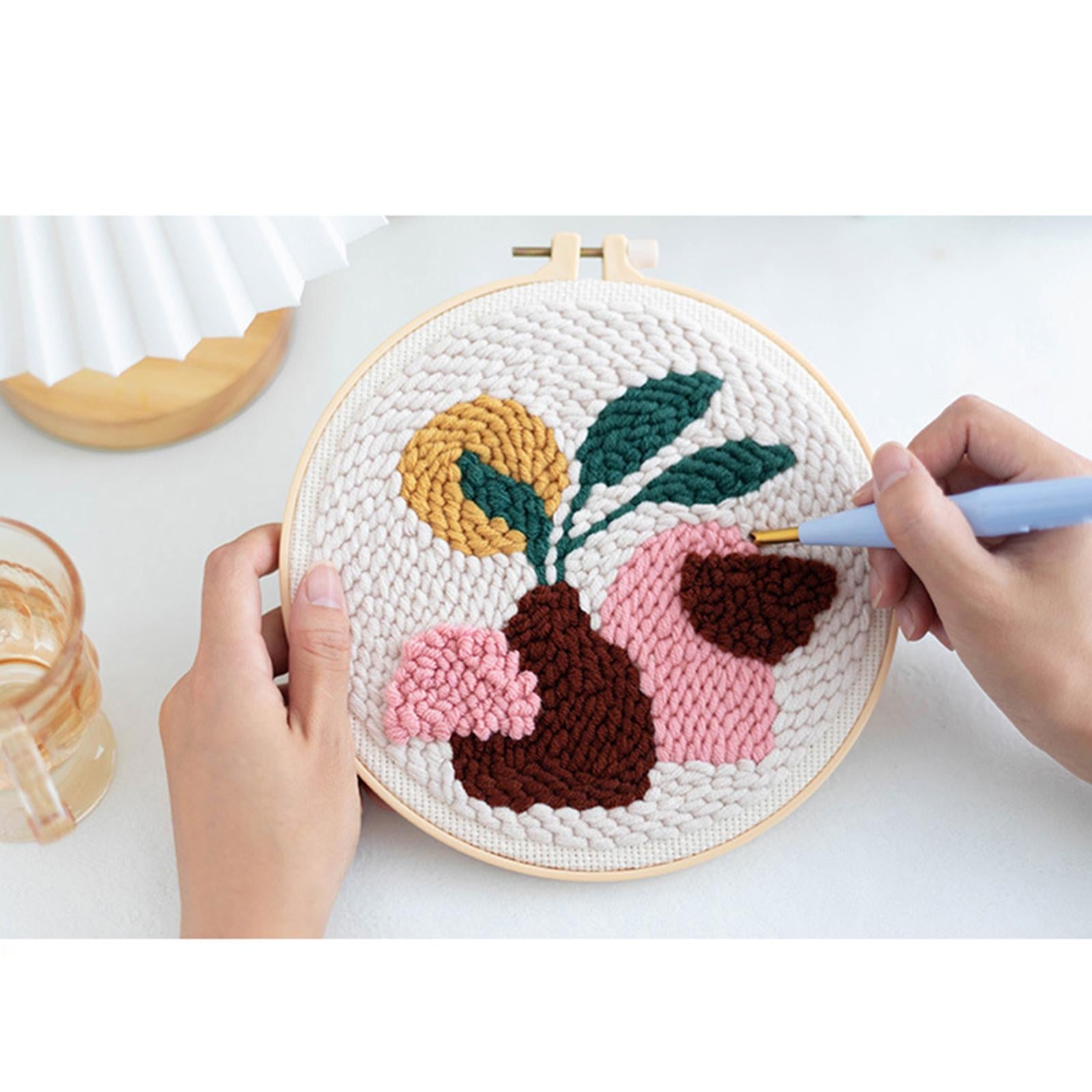 1 Set Punch Needle Embroidery Starter Kits DIY Needlecraft Vase