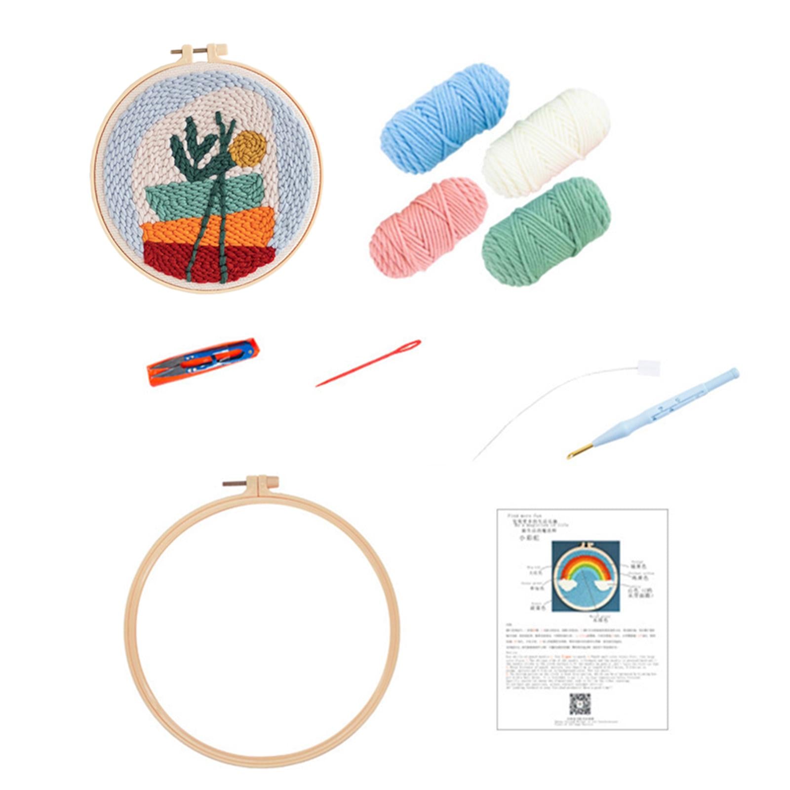 1 Set Punch Needle Embroidery Starter Kits DIY Needlecraft Cactus