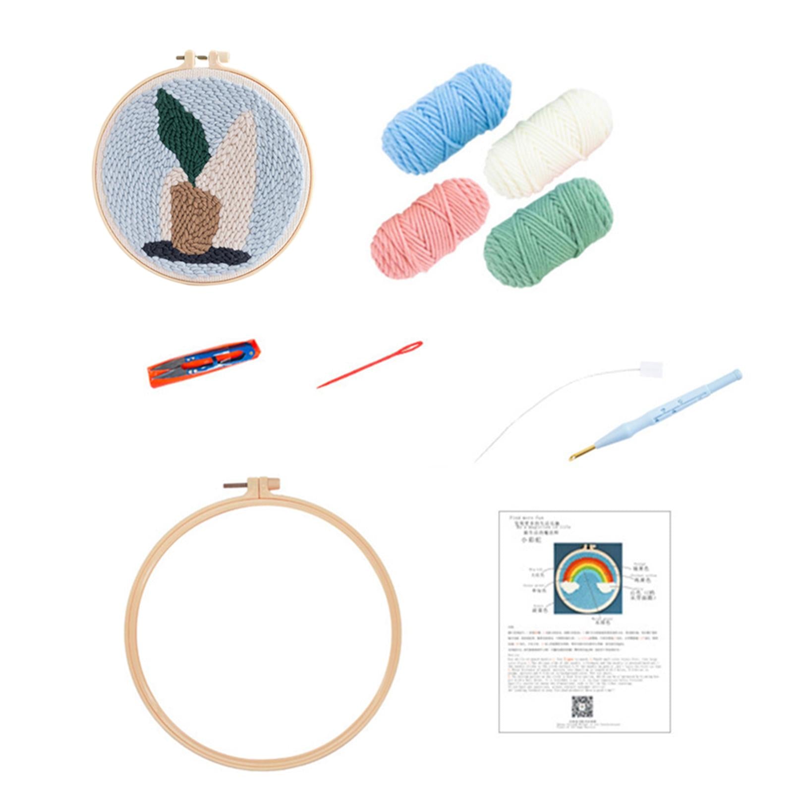 1 Set Punch Needle Embroidery Starter Kits DIY Needlecraft Planter