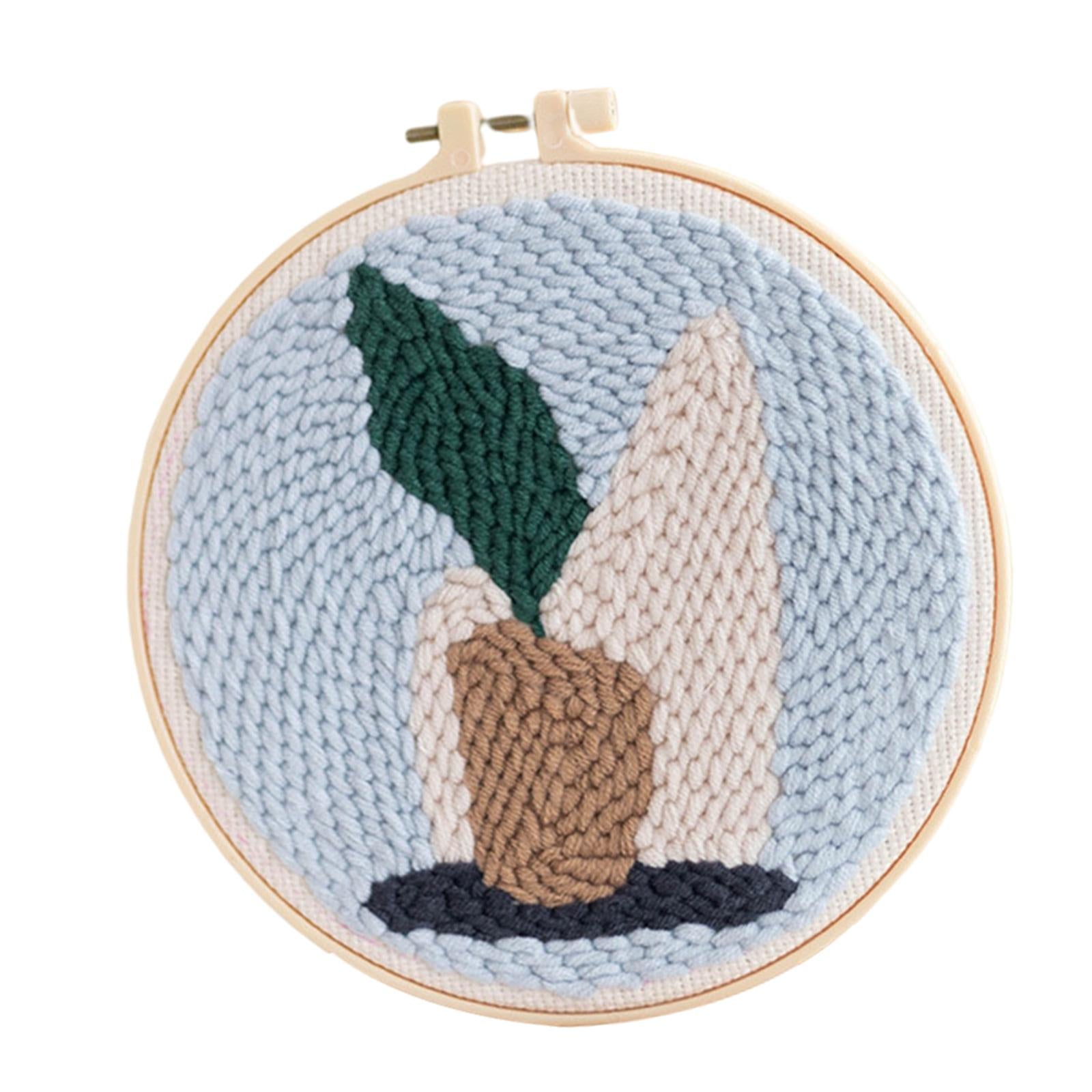 1 Set Punch Needle Embroidery Starter Kits DIY Needlecraft Planter