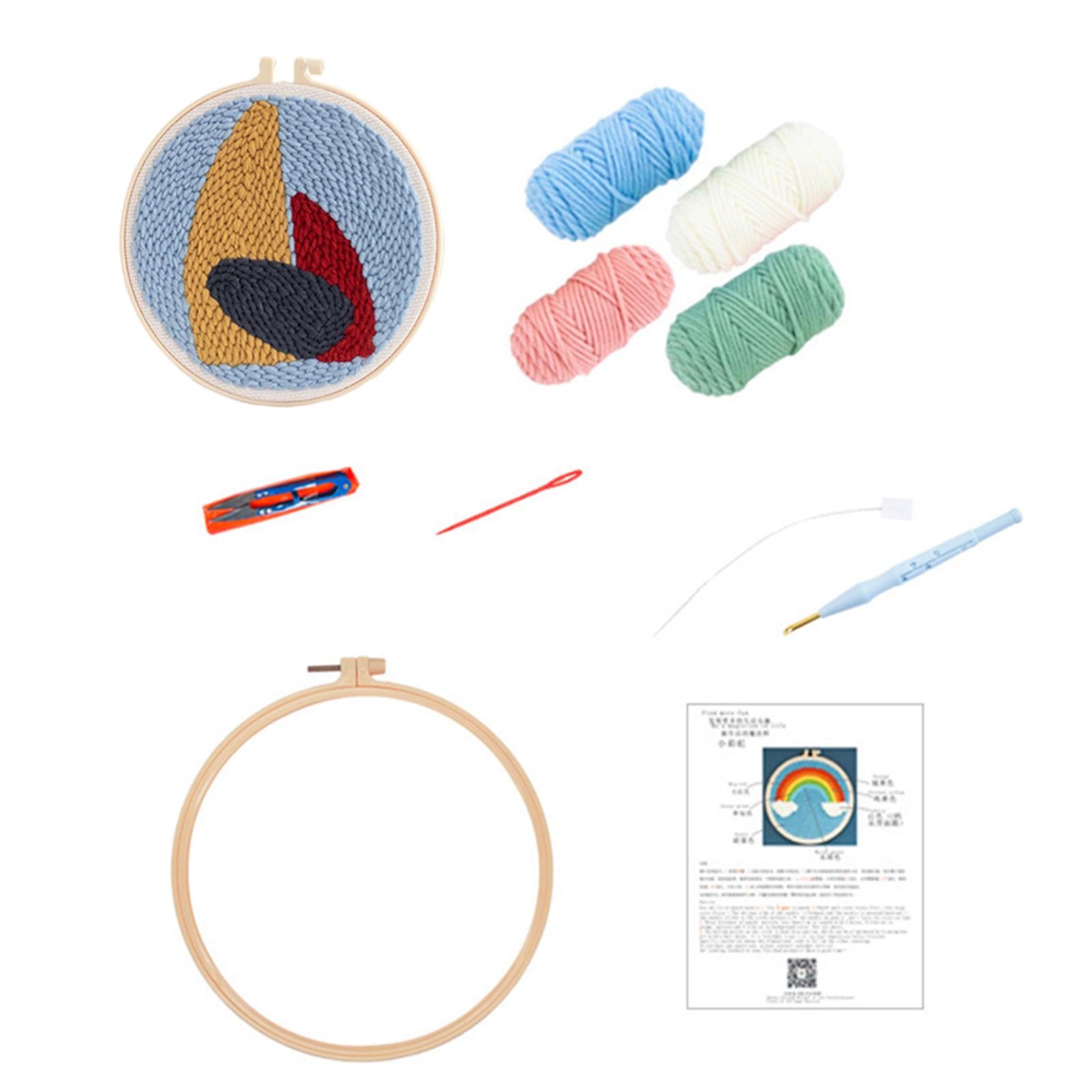 1 Set Punch Needle Embroidery Starter Kits DIY Needlecraft Stone