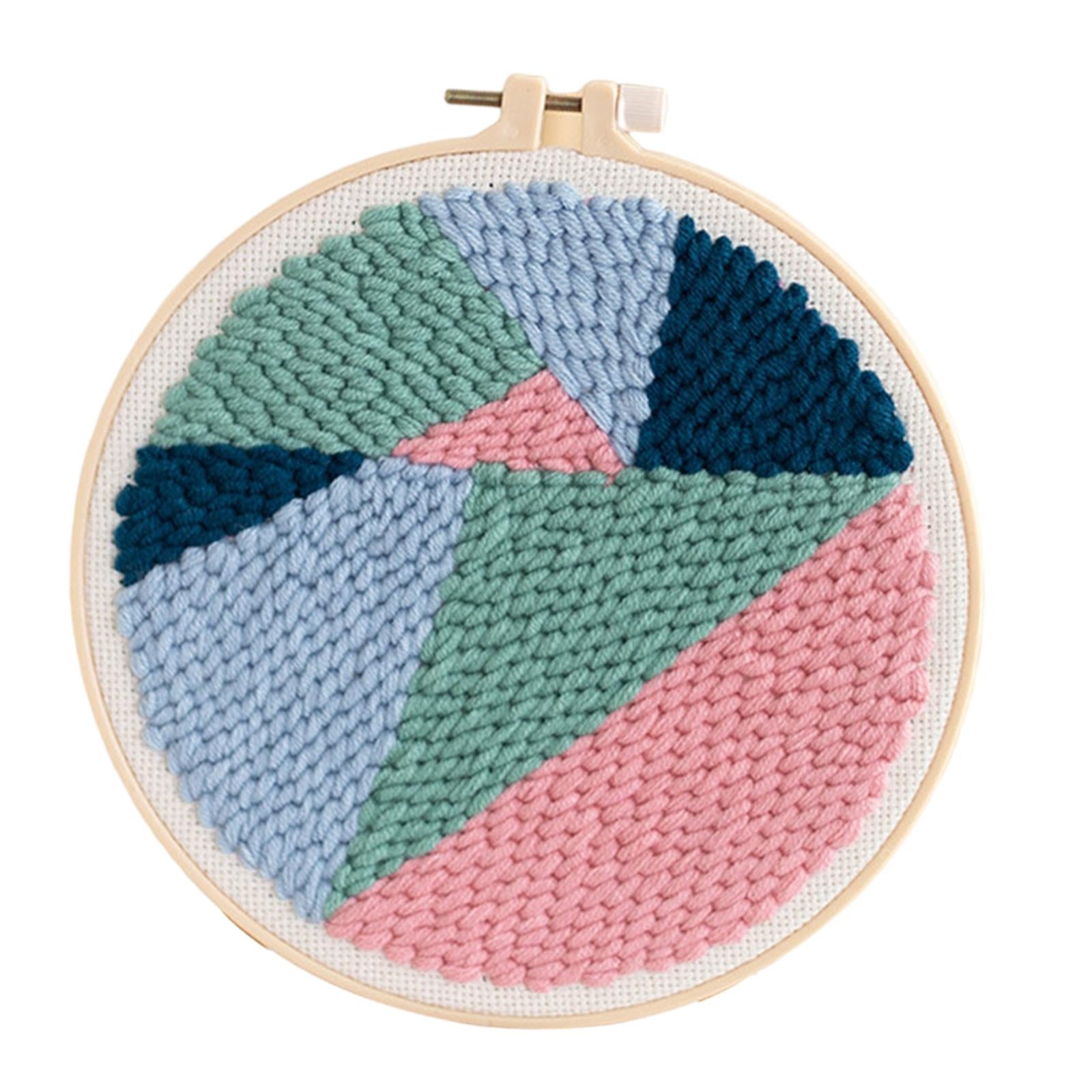 1 Set Punch Needle Embroidery Starter Kits DIY Needlecraft Geometric Pattern
