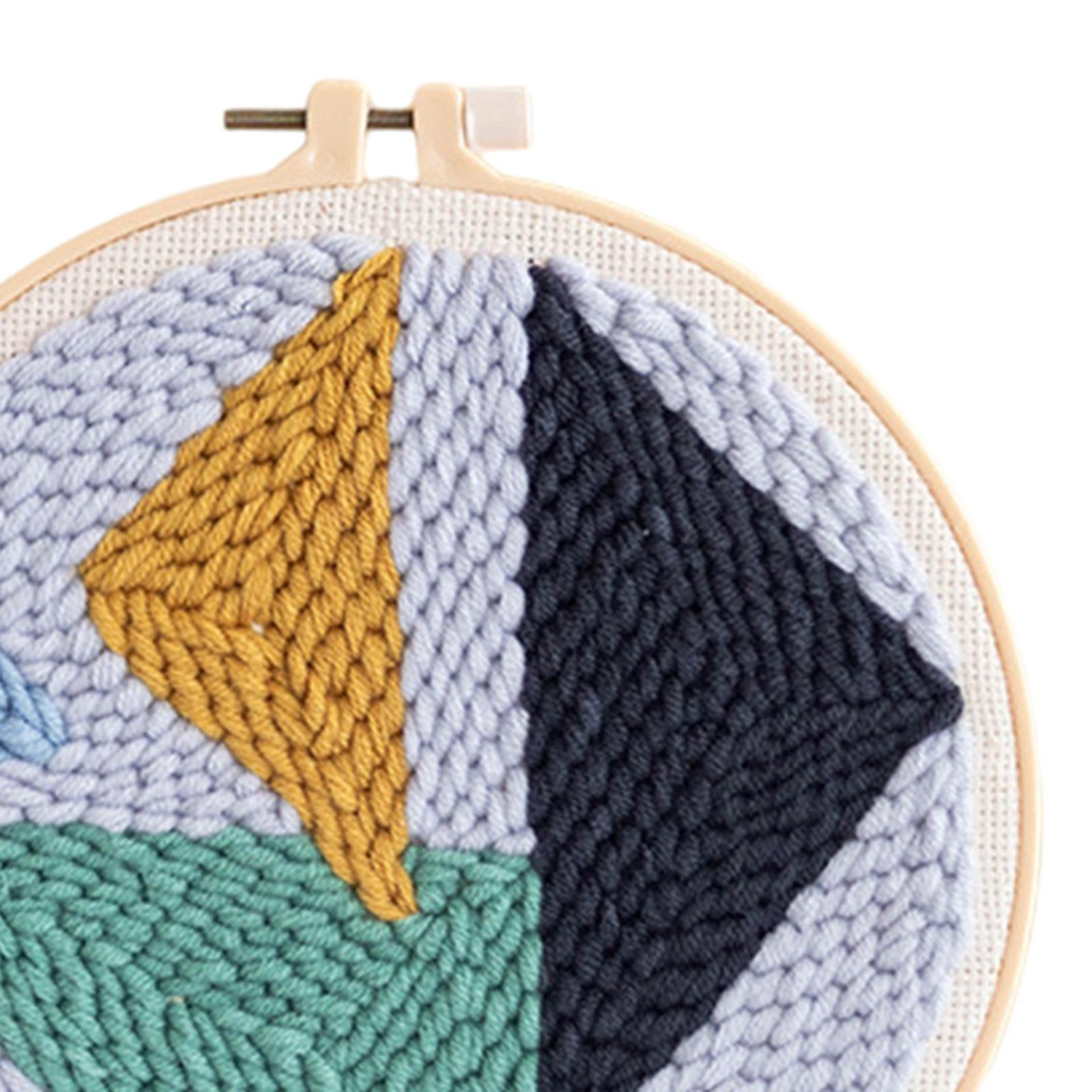 1 Set Punch Needle Embroidery Starter Kits DIY Needlecraft Triangle