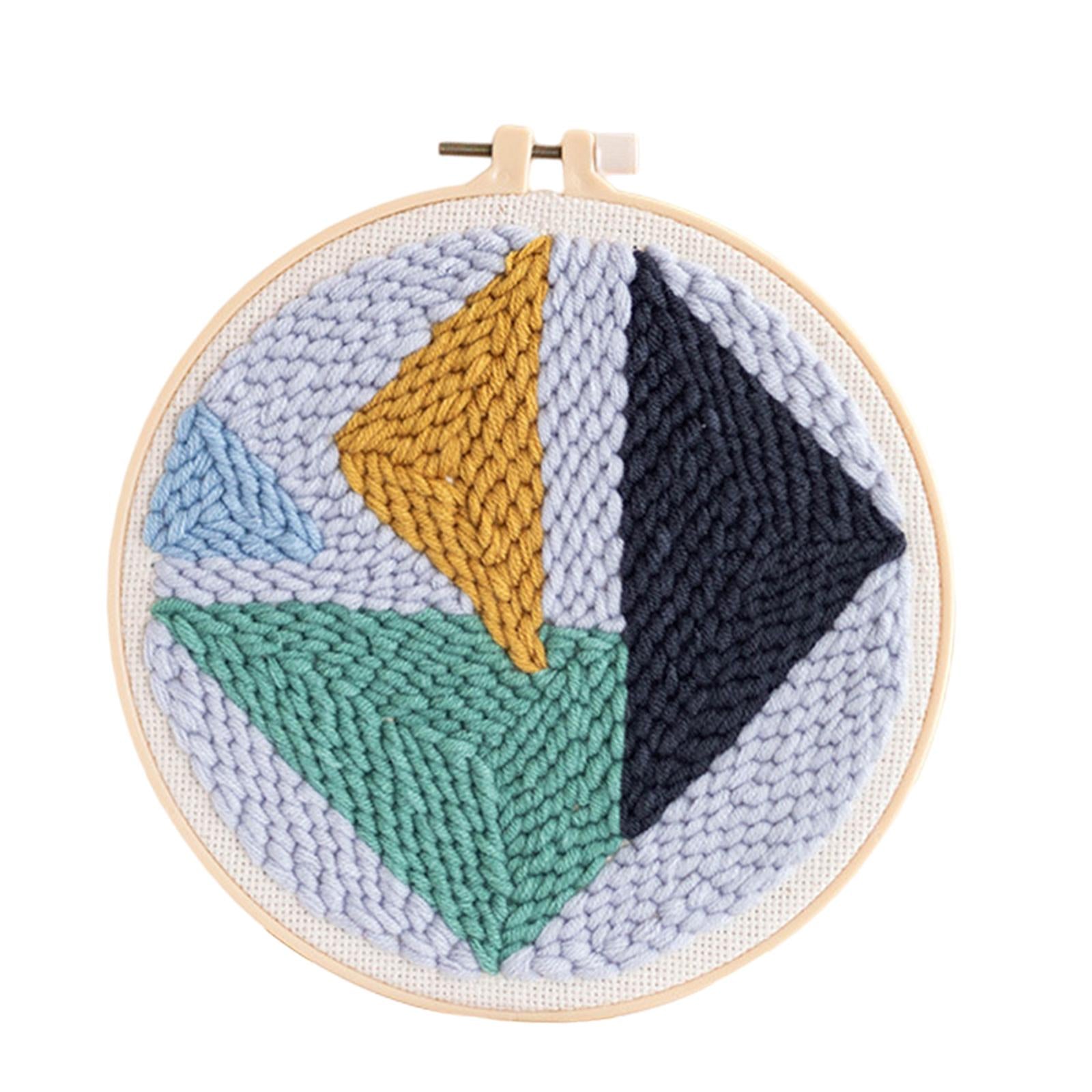 1 Set Punch Needle Embroidery Starter Kits DIY Needlecraft Triangle