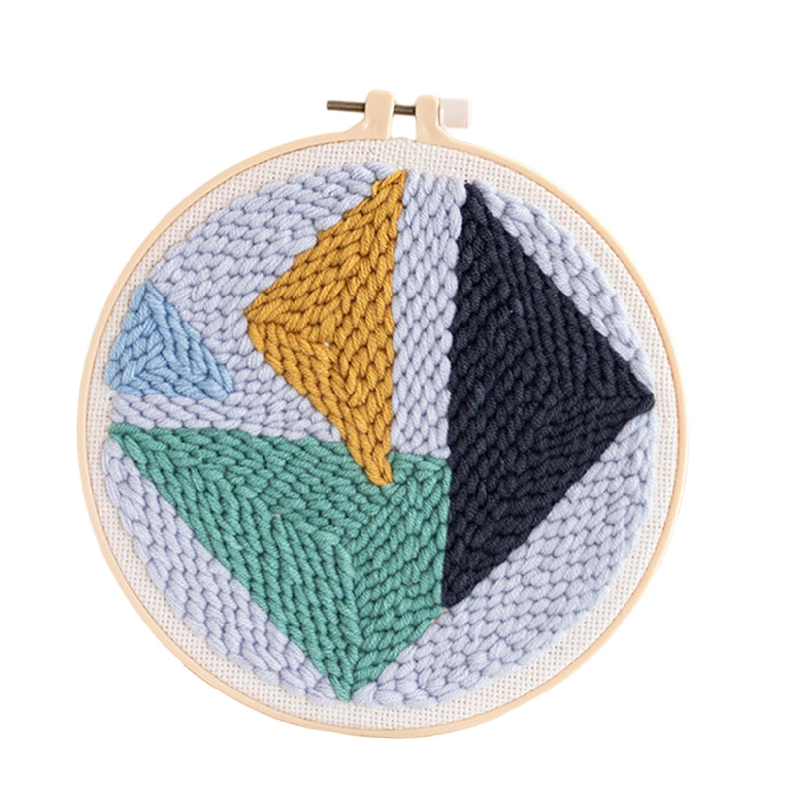 1 Set Punch Needle Embroidery Starter Kits DIY Needlecraft Triangle