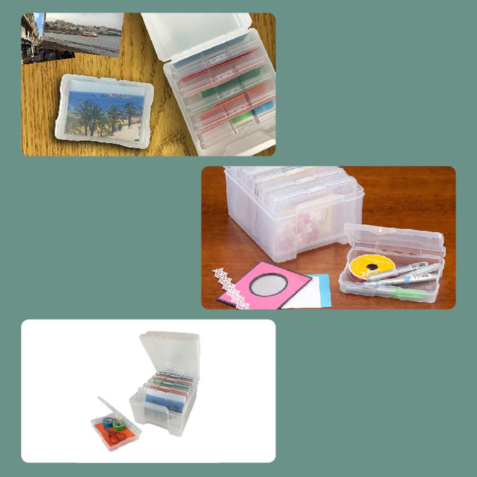 5x7 inch Photo Storage Box High-quality Plastic Craft Organizer Transparent