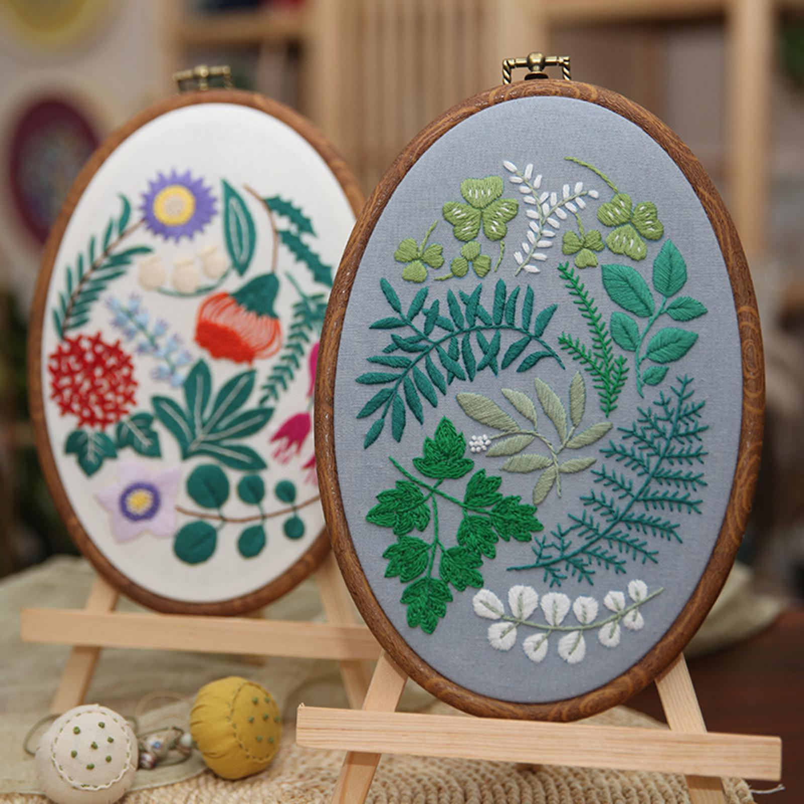 Handmade Cross Stitch Kit DIY Embroidery Sewing Tools Starter for Beginner Flower