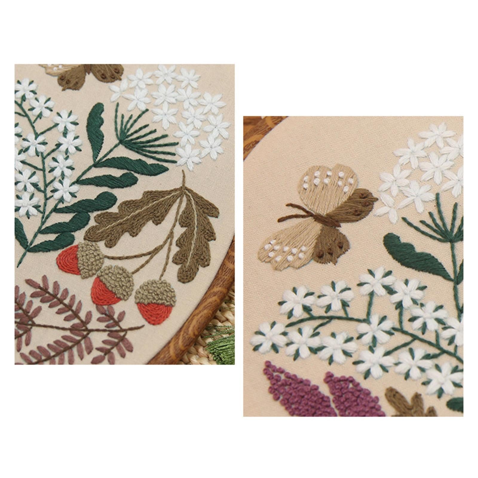 Handmade Cross Stitch Kit DIY Embroidery Sewing Tools Starter for Beginner Butterfly