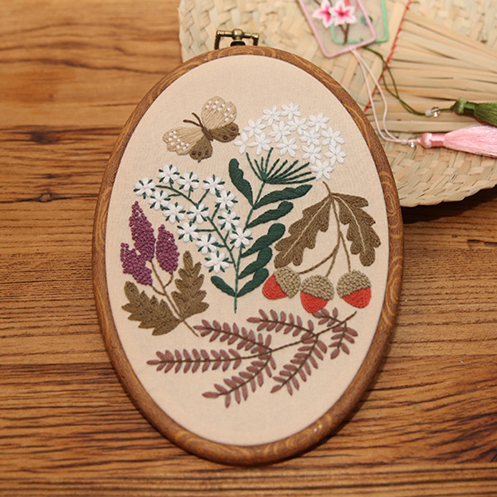 Handmade Cross Stitch Kit DIY Embroidery Sewing Tools Starter for Beginner Butterfly