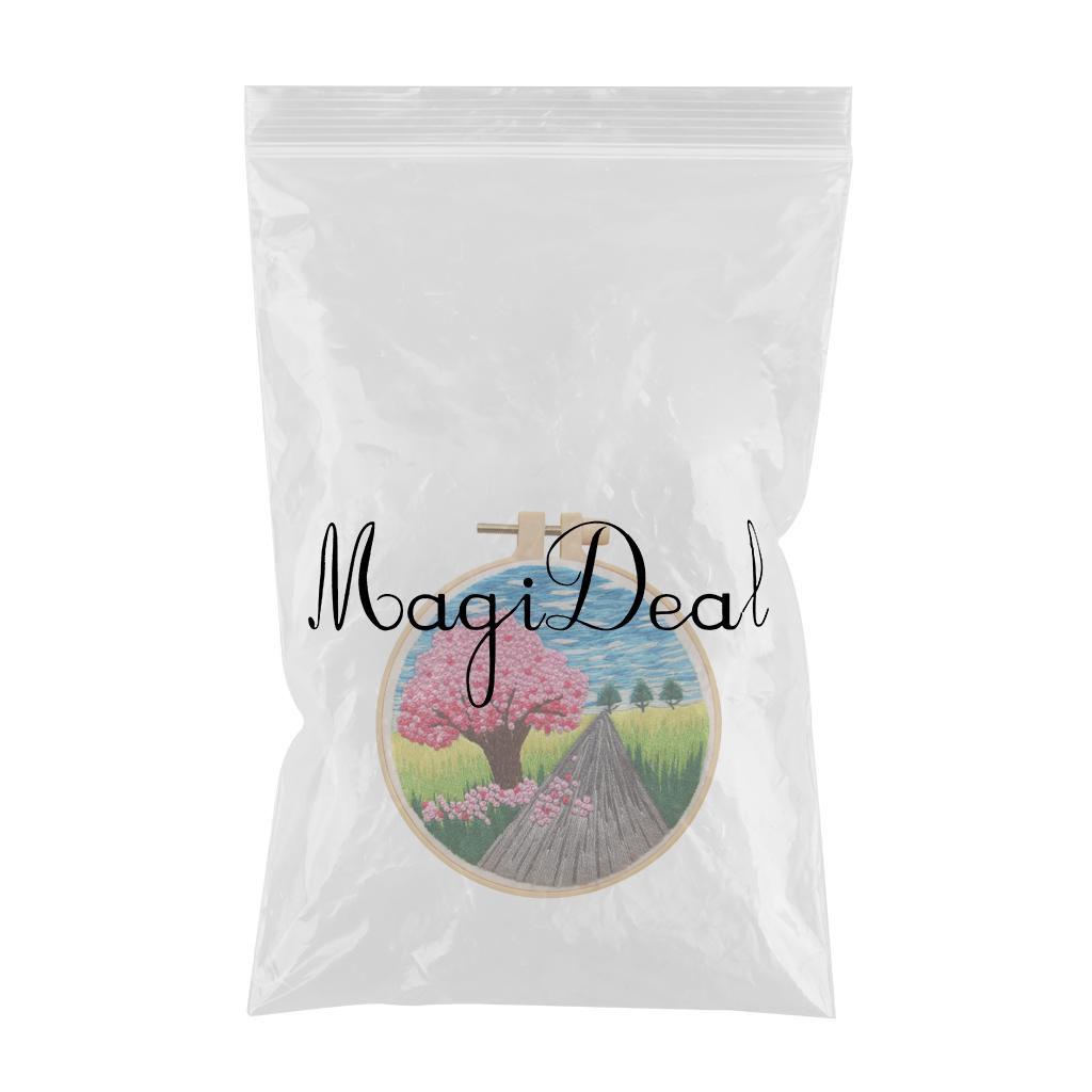 Cross Stitch Kit Home Sewing Fabric Hoop Art Making DIY Embroidery Adults Peach Blossom