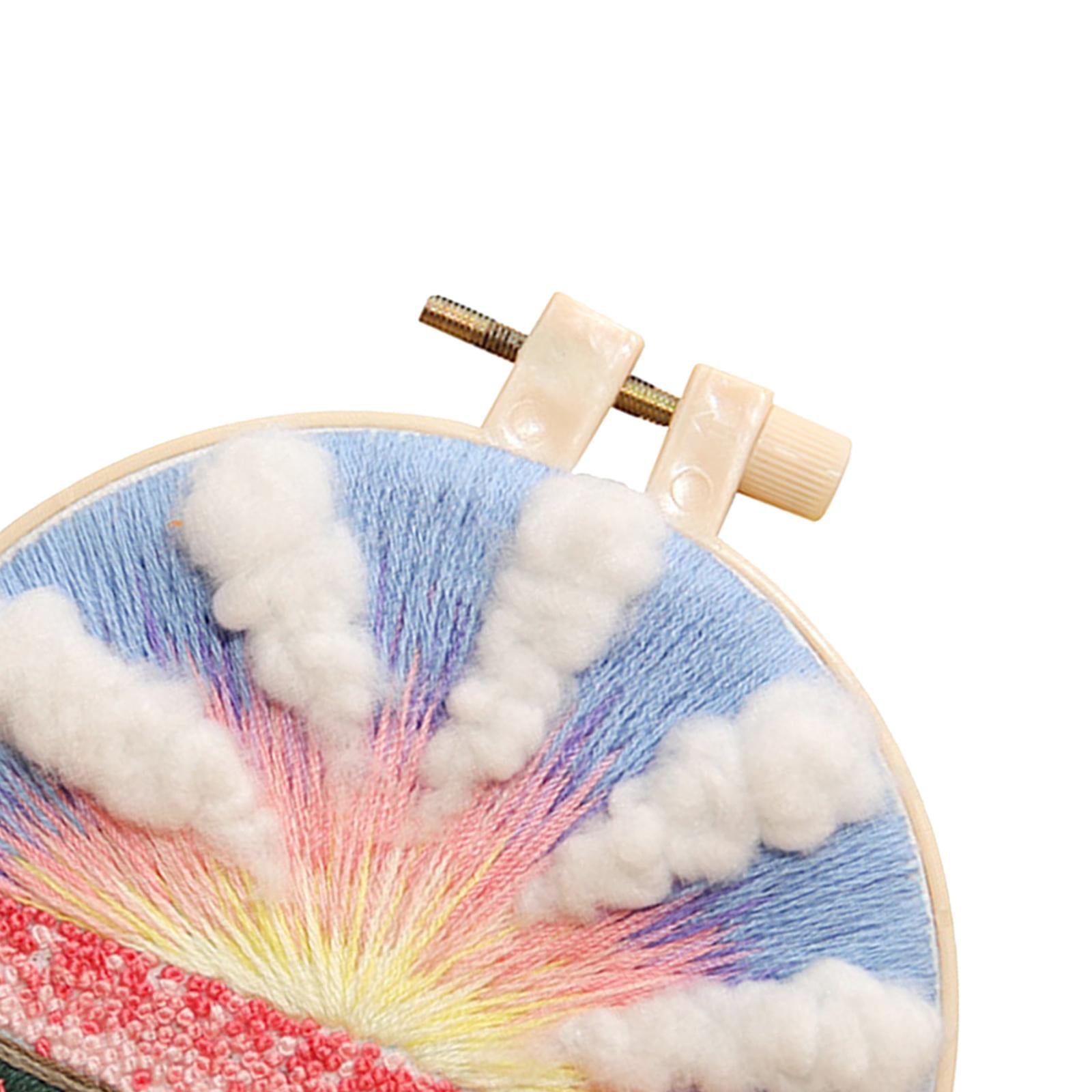 Hand Cross Stitch Needlework Kit With Embroidery Hoop Flower Sea