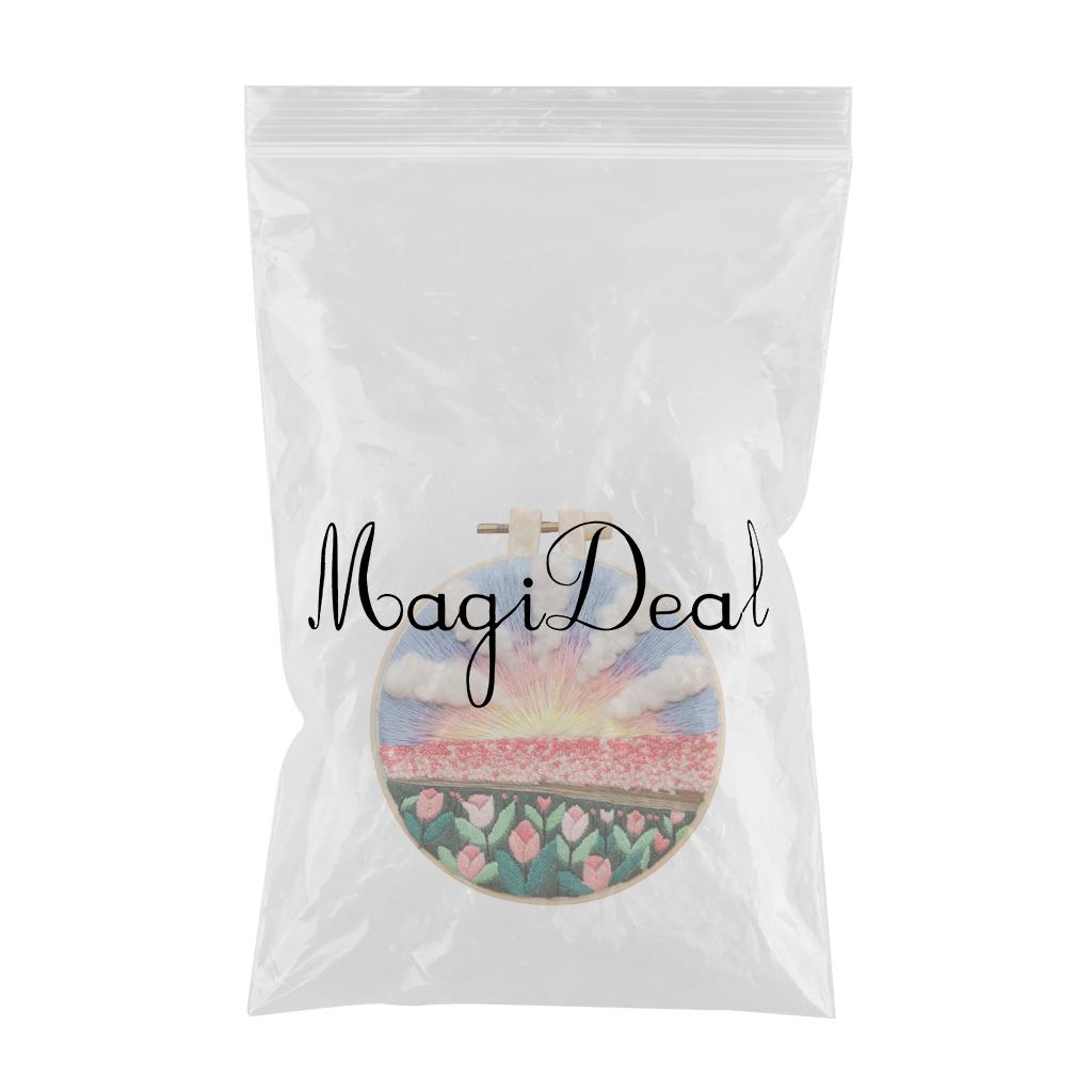 Hand Cross Stitch Needlework Kit With Embroidery Hoop Flower Sea
