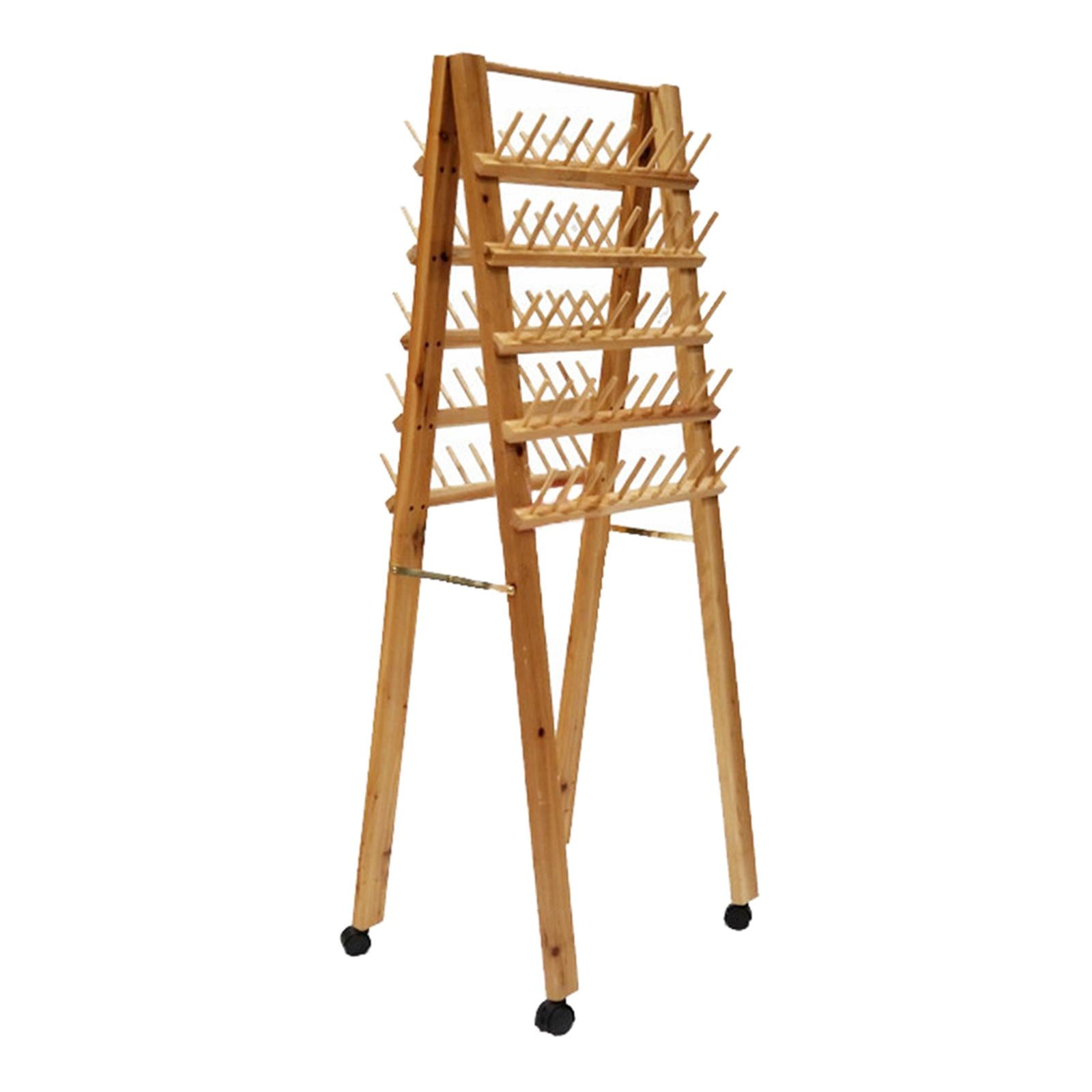 100 Spool Sewing Thread Rack Embroidery Cone Holder Wooden Wood color