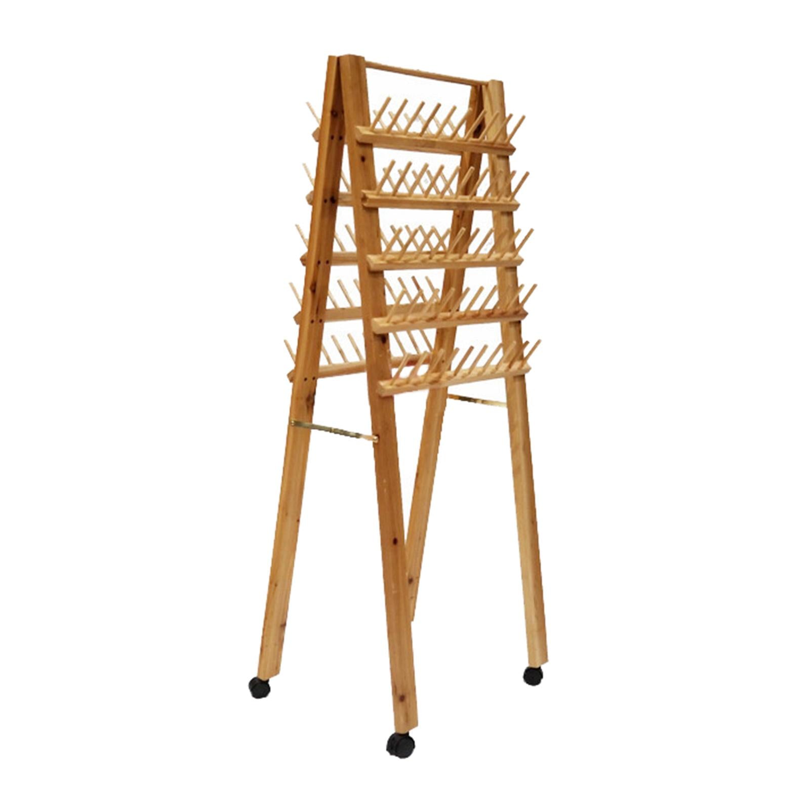 100 Spool Sewing Thread Rack Embroidery Cone Holder Wooden Wood color