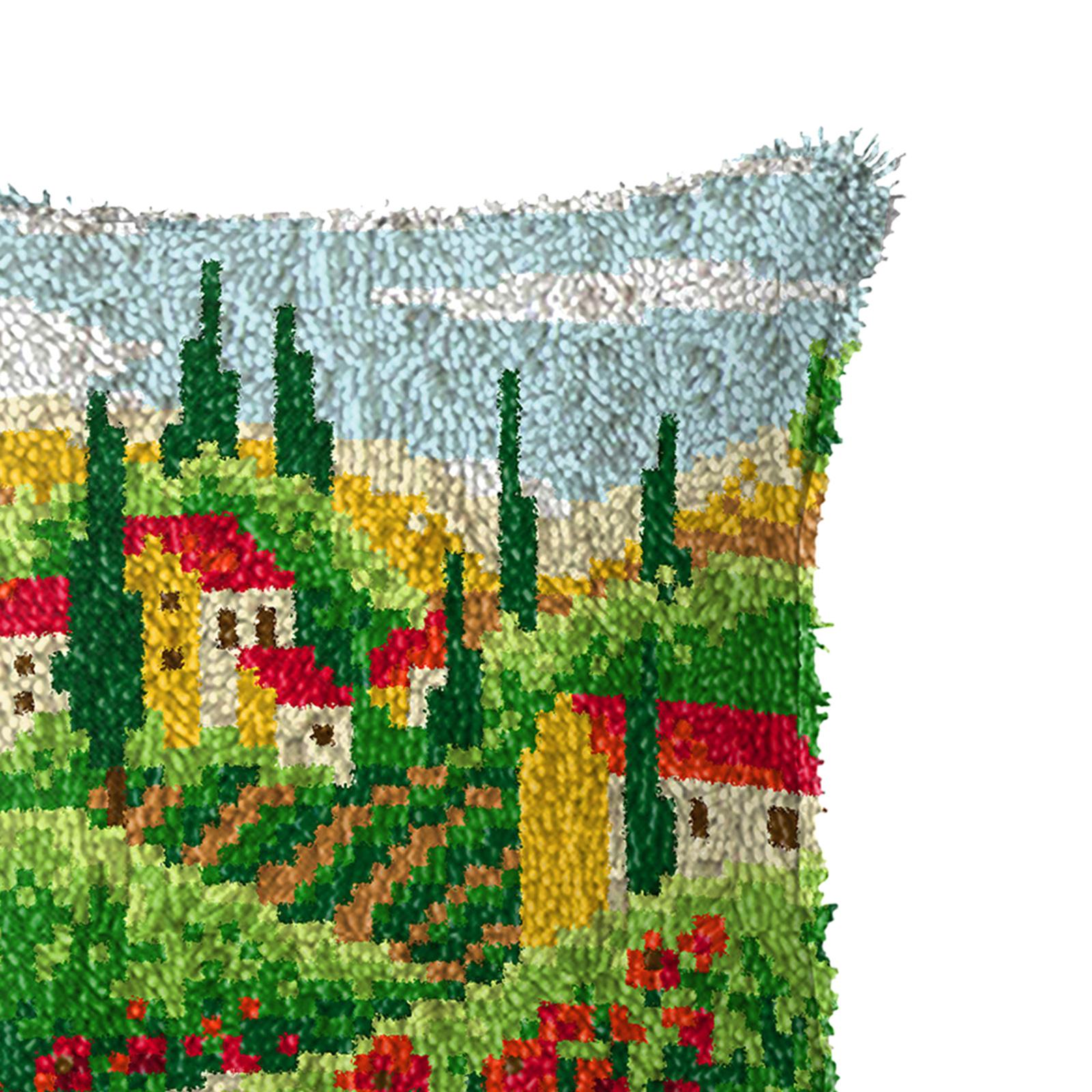 Latch Hook Embroidery Kits Cushion Needlework Blank Pillowcase Mesh Style 2