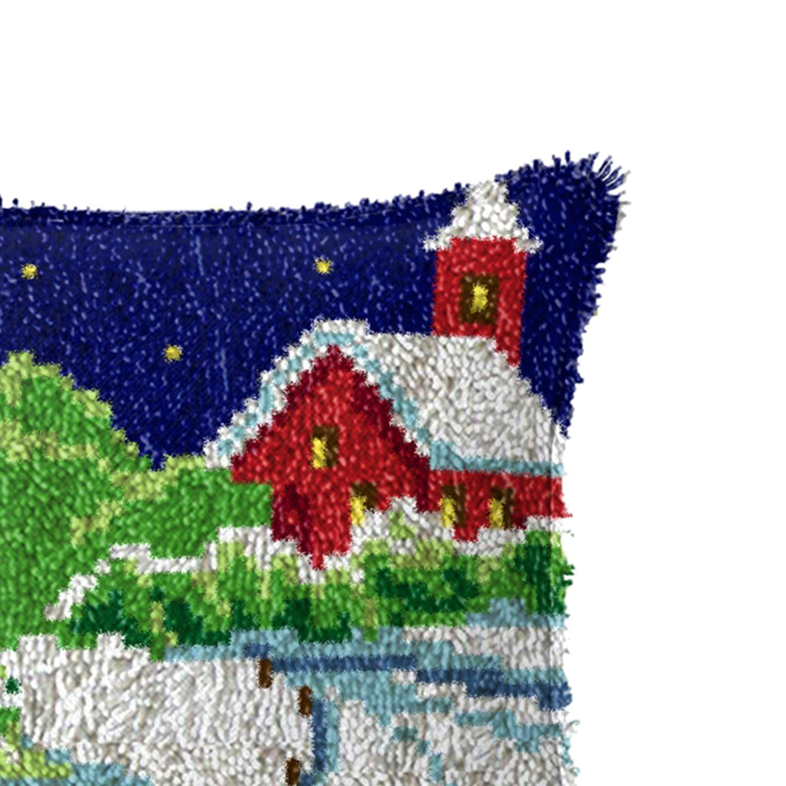 Latch Hook Embroidery Kits Cushion Needlework Blank Pillowcase Mesh Style 3