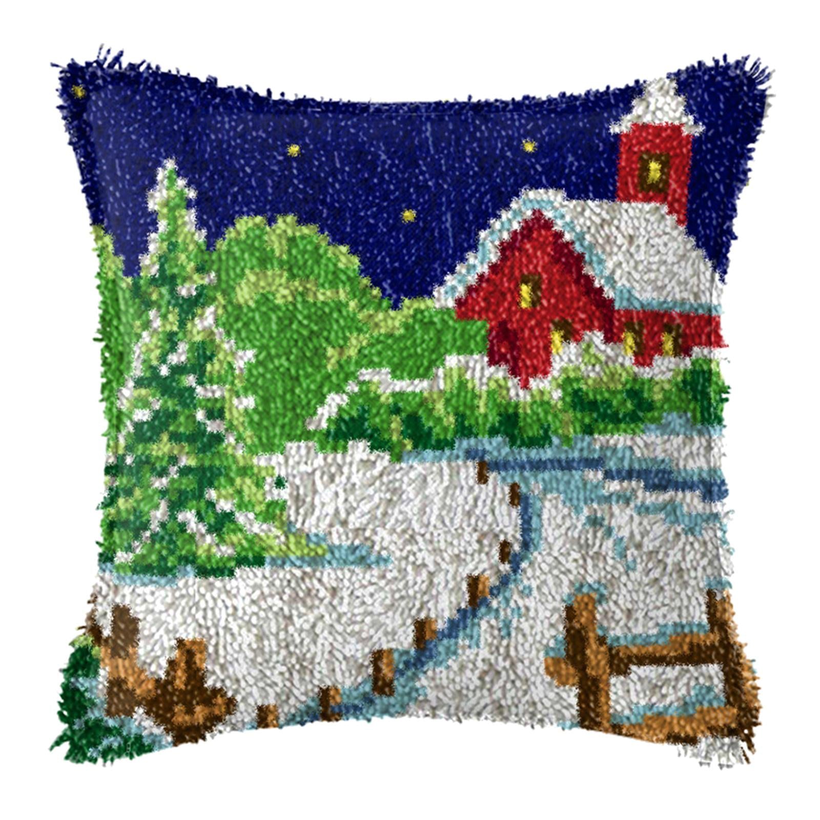 Latch Hook Embroidery Kits Cushion Needlework Blank Pillowcase Mesh Style 3