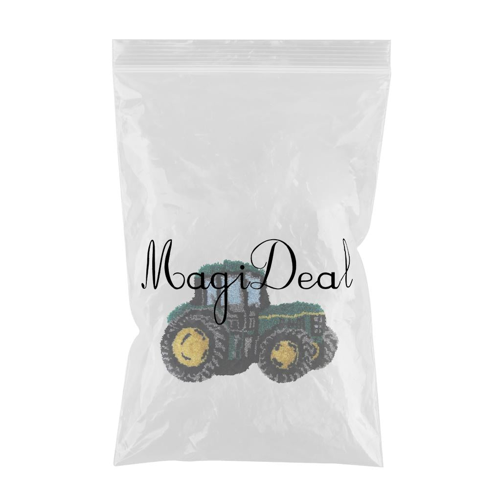 Latch Hook Embroidery Kits Cushion Blank Pillowcase DIY Craft Dark green car