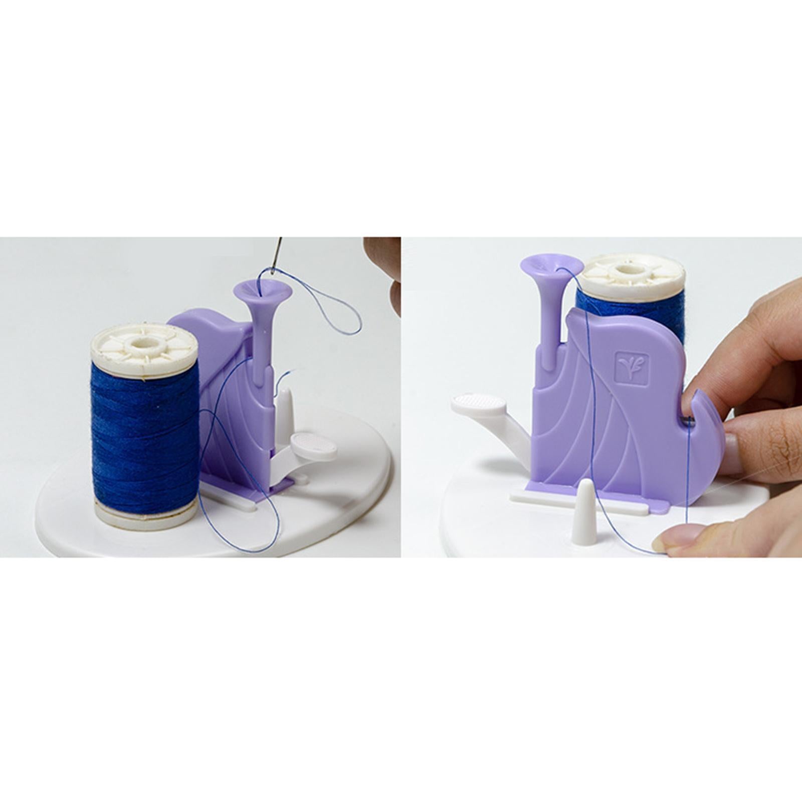 Elderly Use Automatic Sewing Needle Device Threader Thread Guide Tool Blue