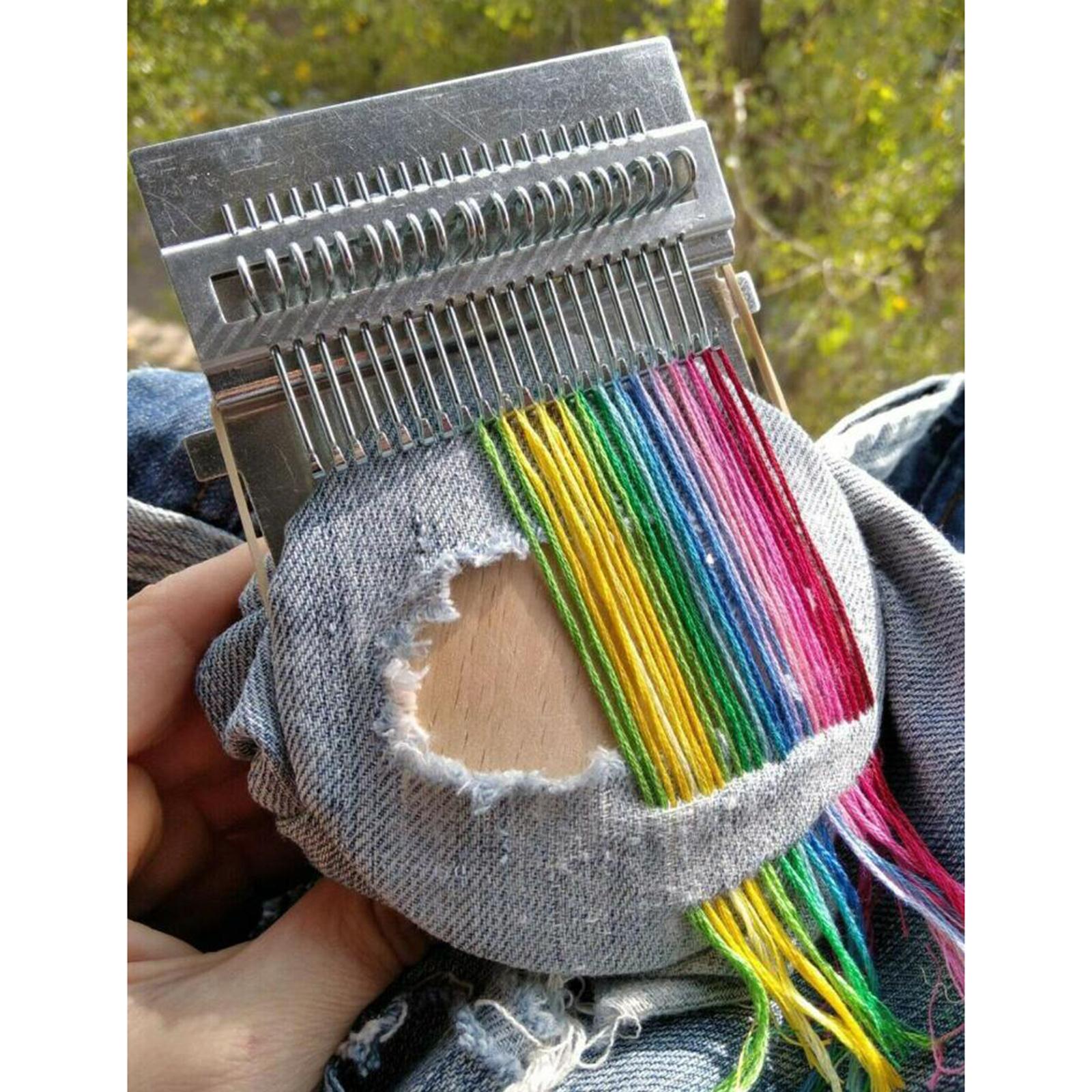 12 Pin Speedweve Type Loom DIY Tool with Wood Disc Darning DIY Crafts Making