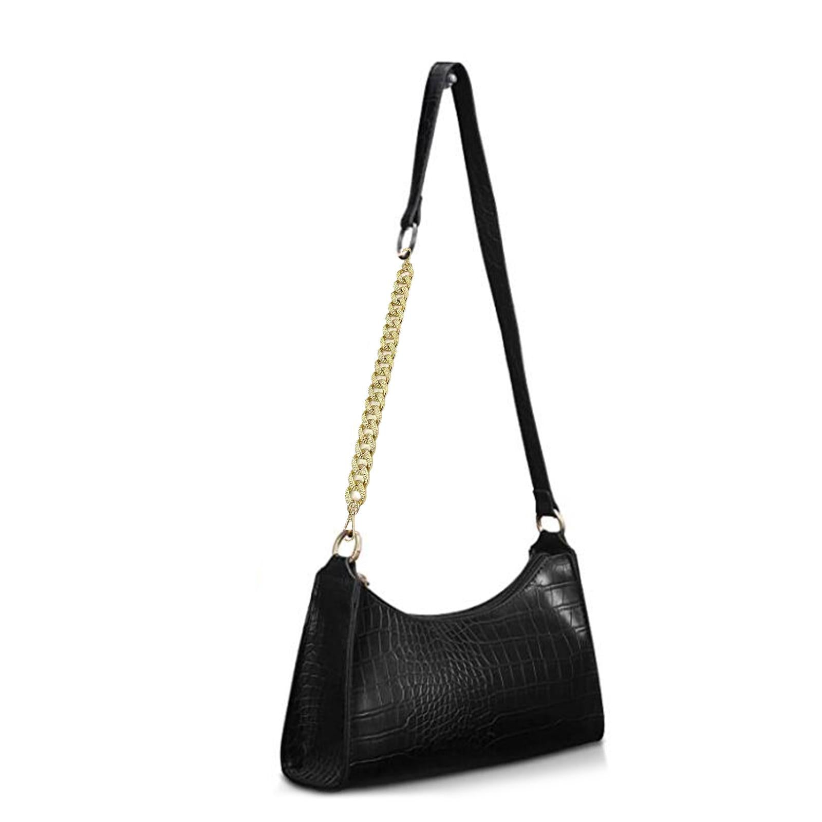 3x Metal Purse Chain Strap 38cm DIY Clutch Tote Bag Straps Extender Golden