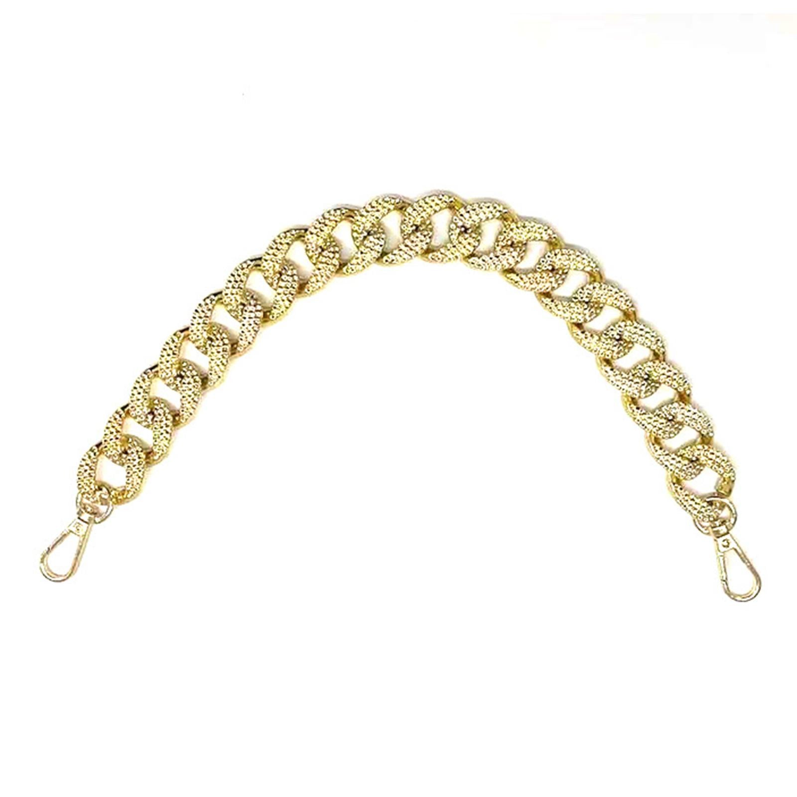 3x Metal Purse Chain Strap 38cm DIY Clutch Tote Bag Straps Extender Golden