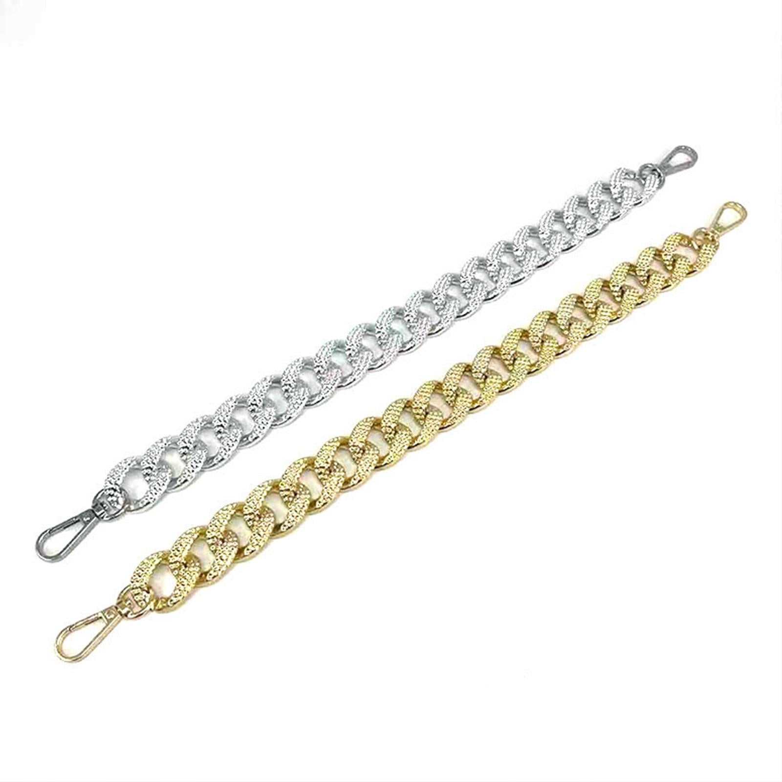 3x Metal Purse Chain Strap 38cm DIY Clutch Tote Bag Straps Extender Silver