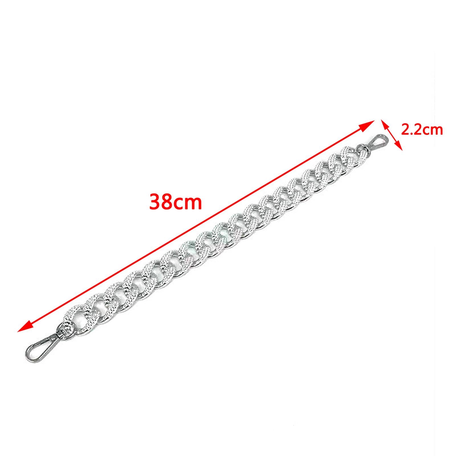 3x Metal Purse Chain Strap 38cm DIY Clutch Tote Bag Straps Extender Silver