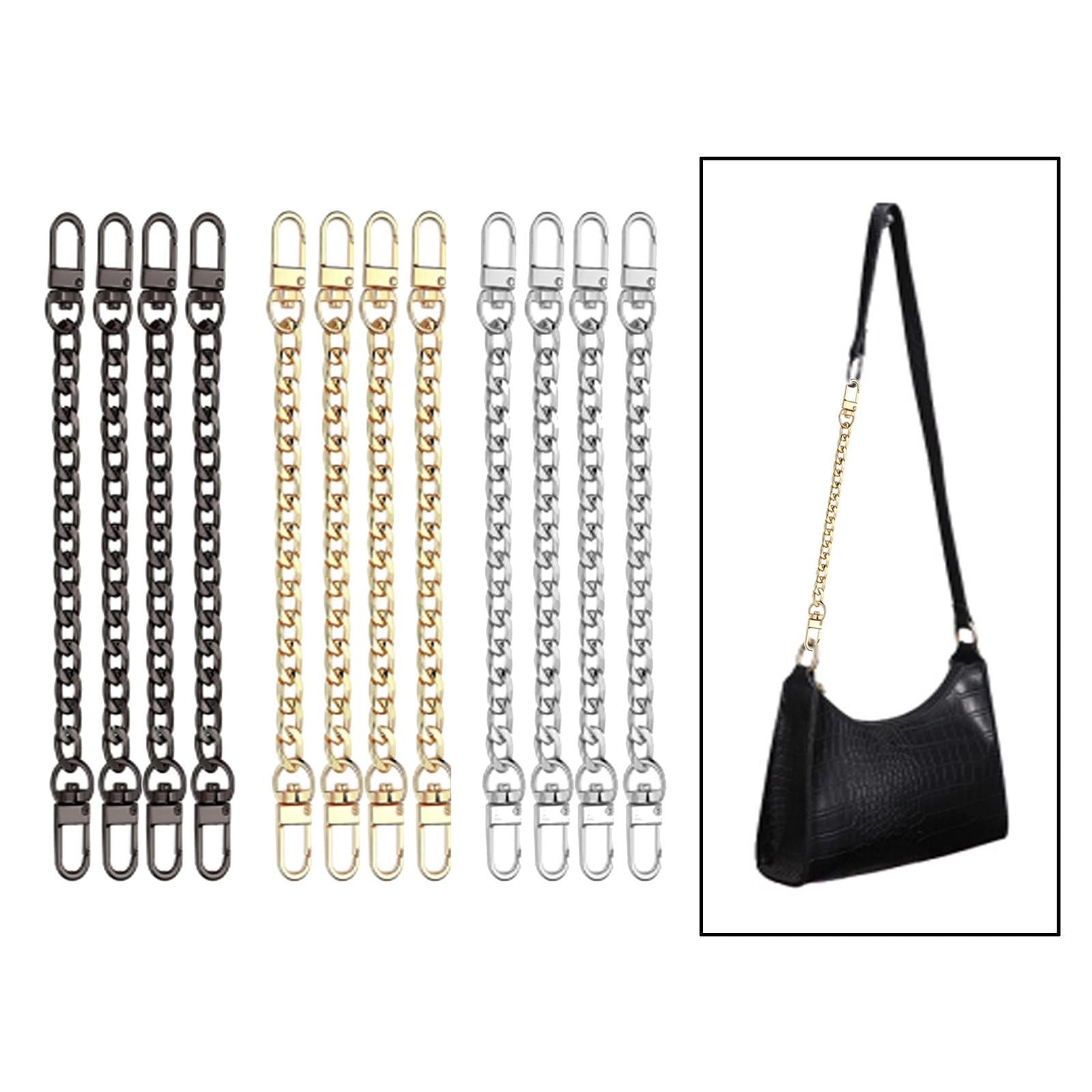 4Pieces Metal Flat Chain & Purse Strap Extender / Chain Strap Accessory Gold