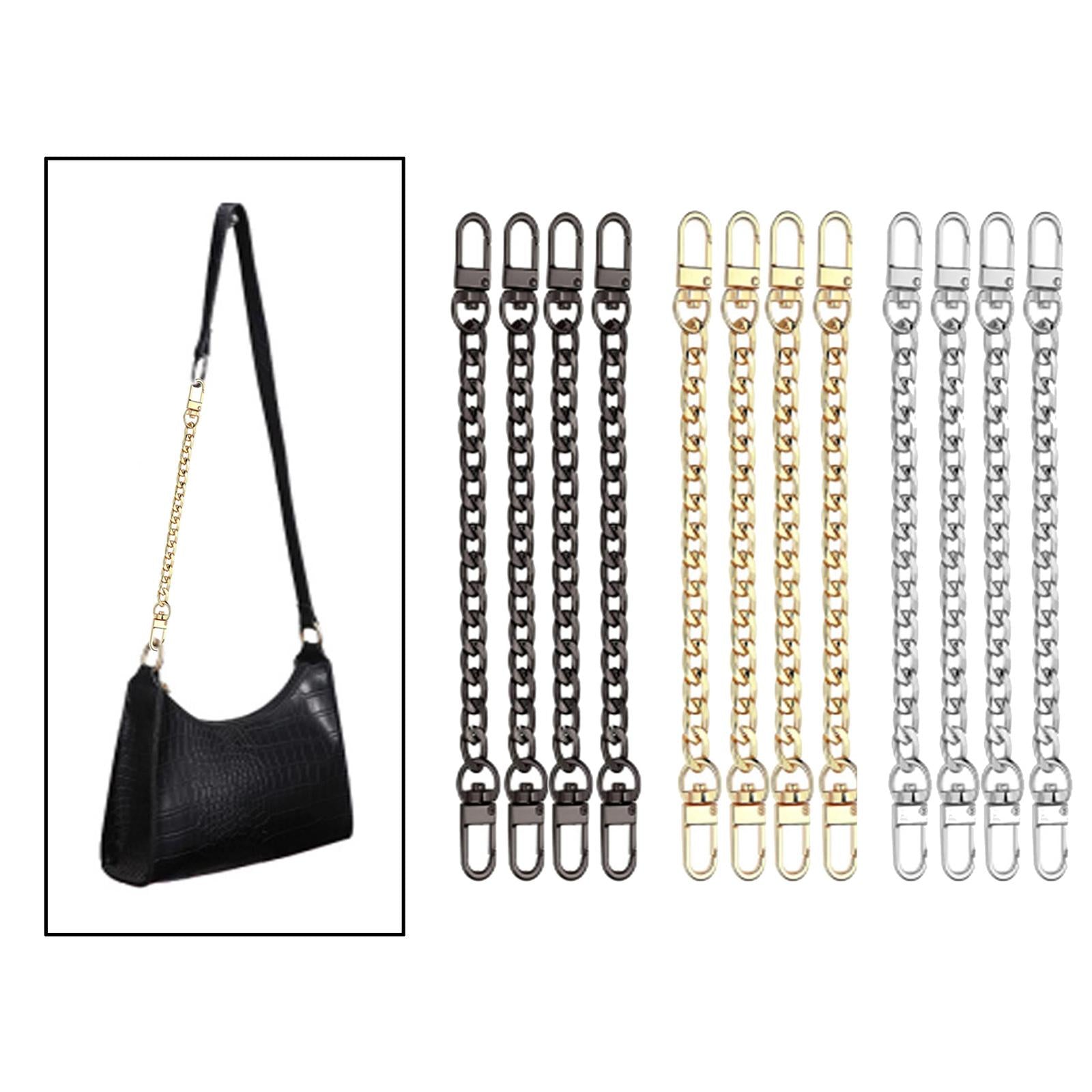 4Pieces Metal Flat Chain & Purse Strap Extender / Chain Strap Accessory Gold