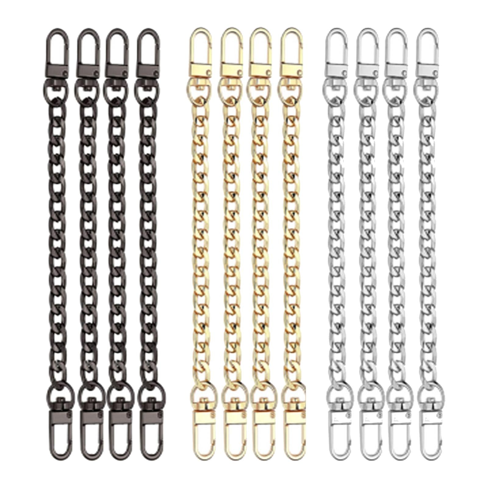 4Pieces Metal Flat Chain & Purse Strap Extender / Chain Strap Accessory Gold