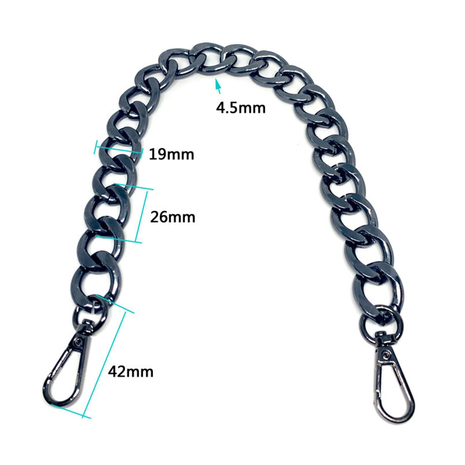 4Pieces Metal Flat Chain & Purse Strap Extender / Chain Strap Accessory Black