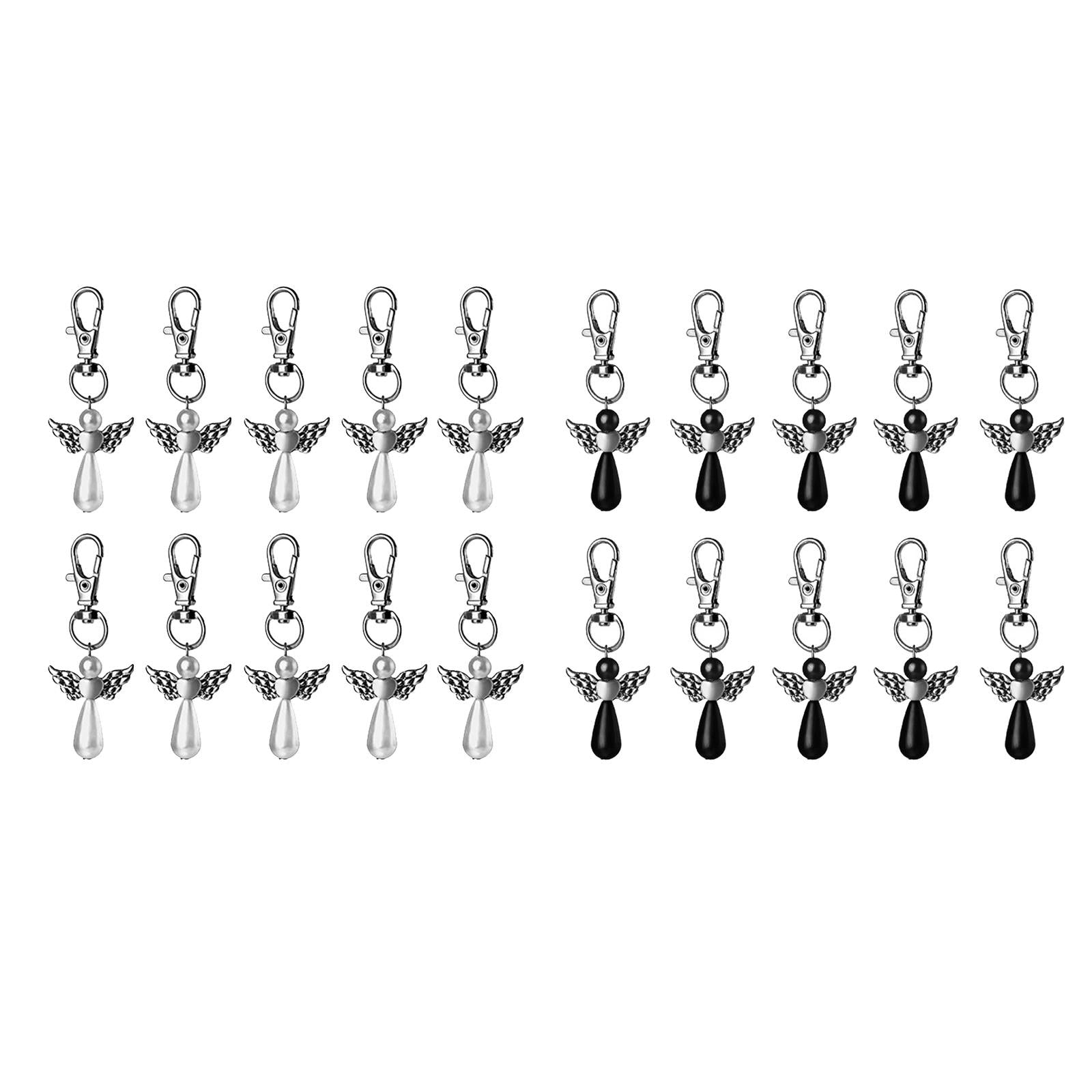 10x Angel Keychain Cherub Key Chains Baby Shower Cards Keyring Jewelry Black