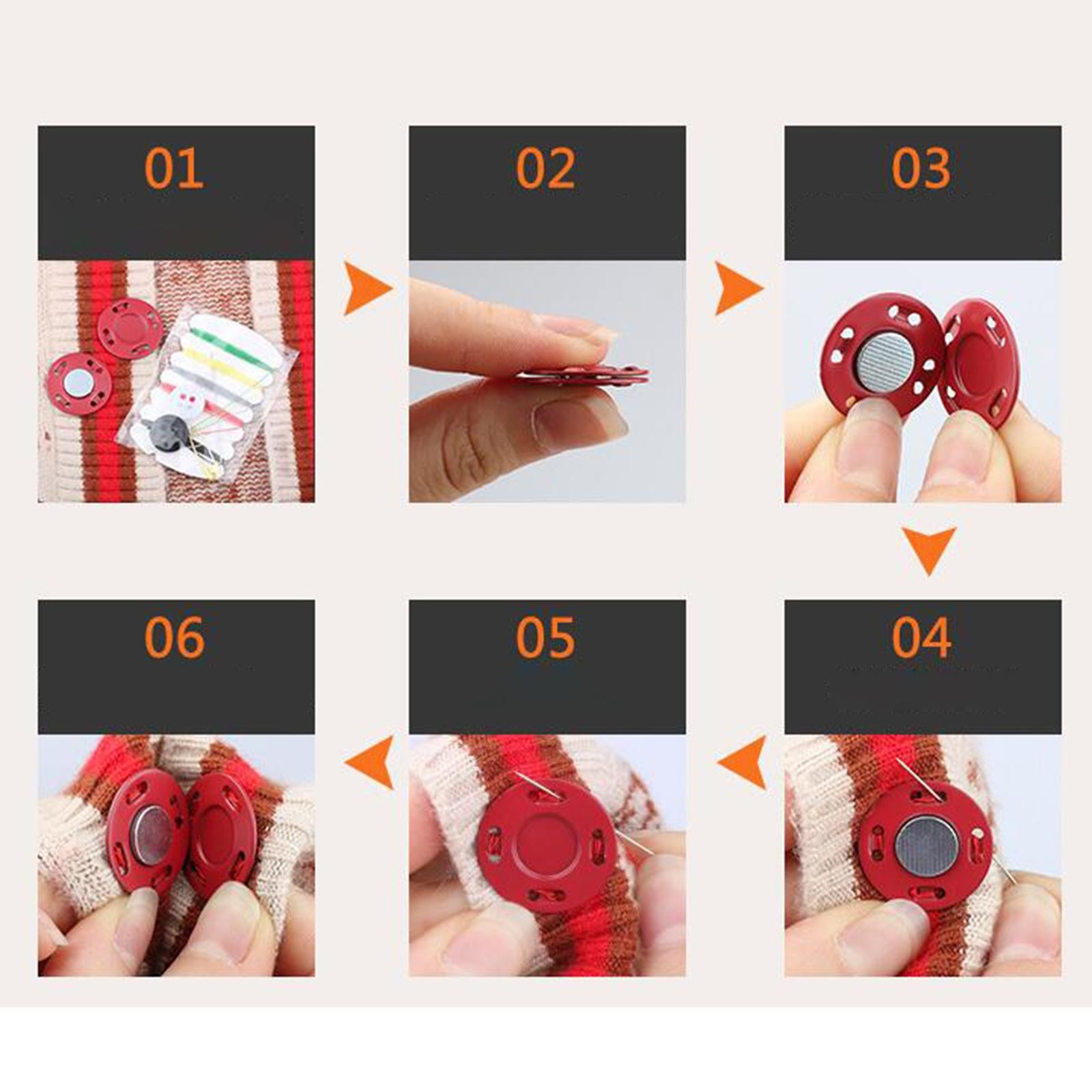 10Pairs Magnetic Button Clasps Snaps Sewing Closure for Bag Dress DIY Gray