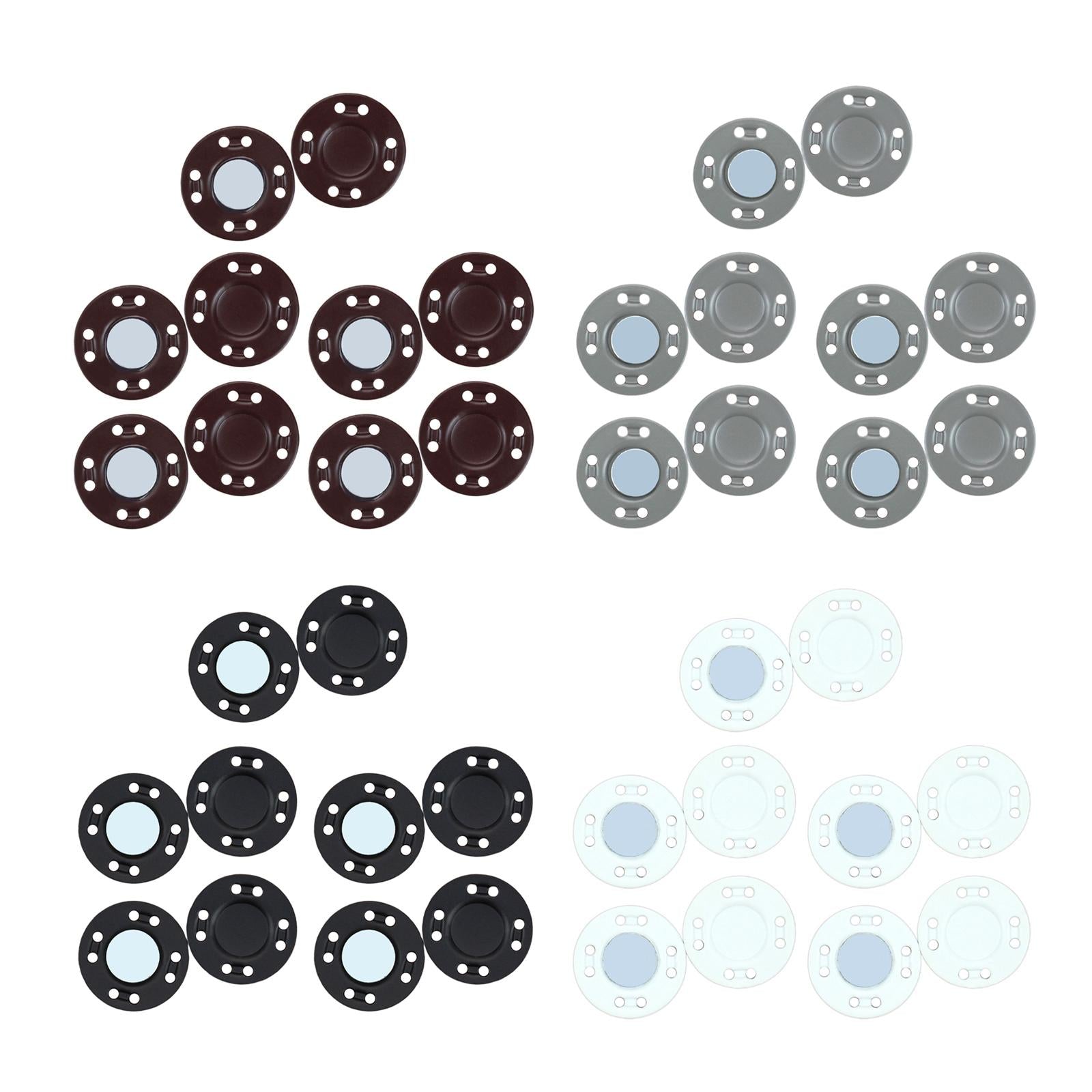 10Pairs Magnetic Button Clasps Snaps Sewing Closure for Bag Dress DIY Gray