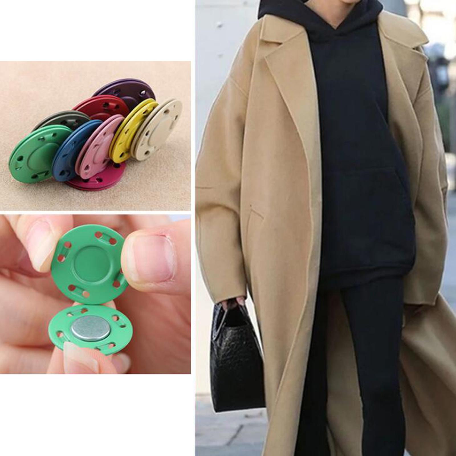 10Pairs Magnetic Button Clasps Snaps Sewing Closure for Bag Dress DIY White