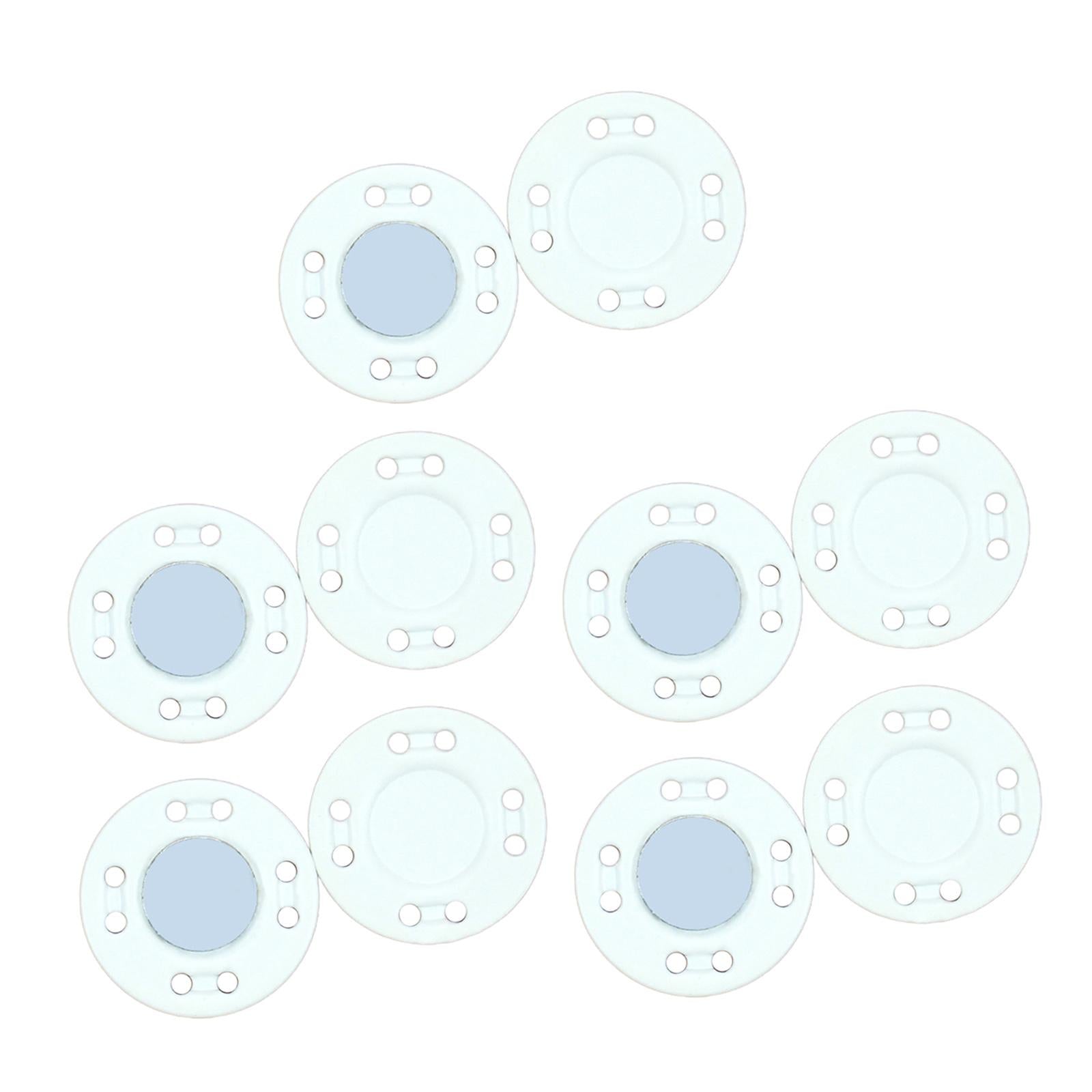 10Pairs Magnetic Button Clasps Snaps Sewing Closure for Bag Dress DIY White