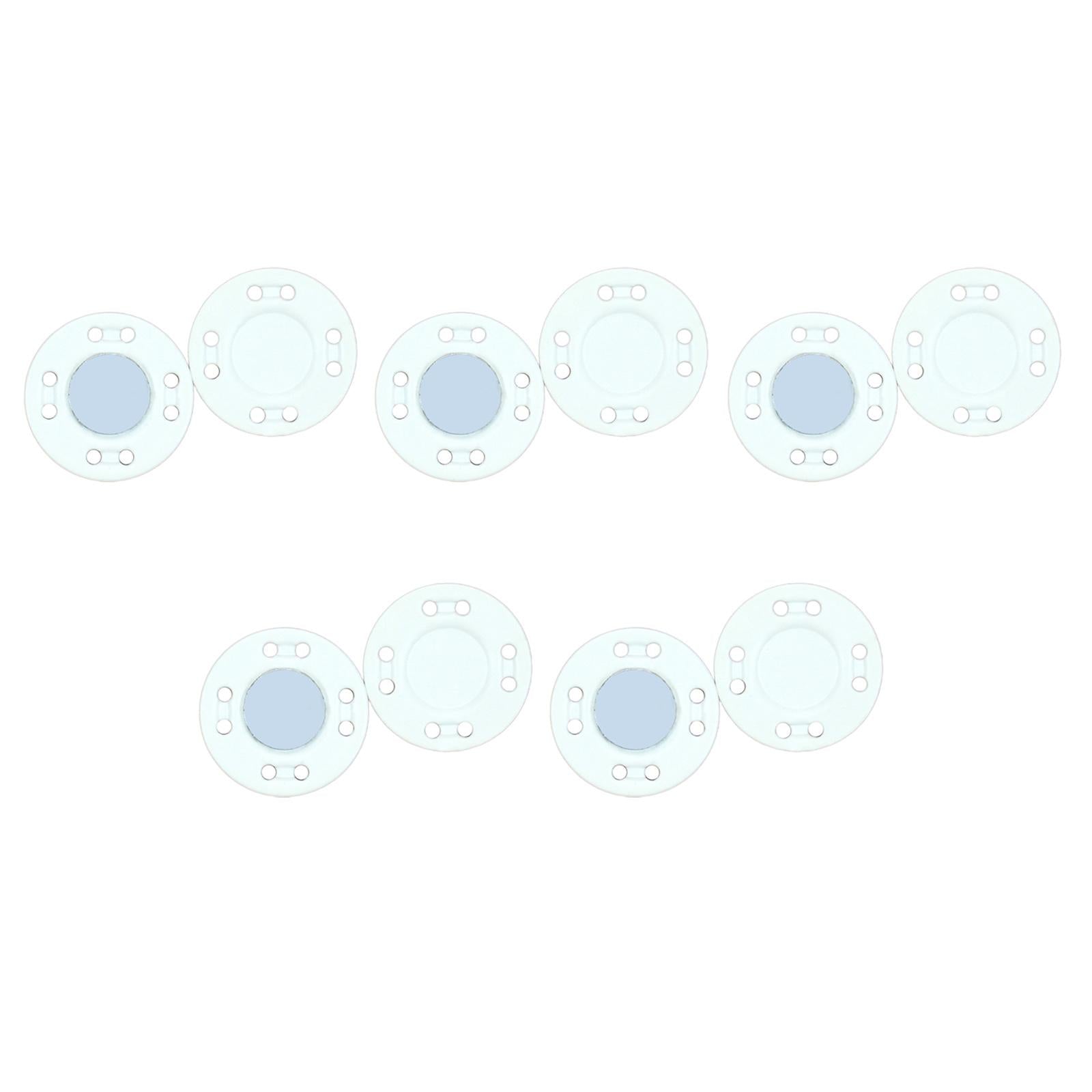 10Pairs Magnetic Button Clasps Snaps Sewing Closure for Bag Dress DIY White