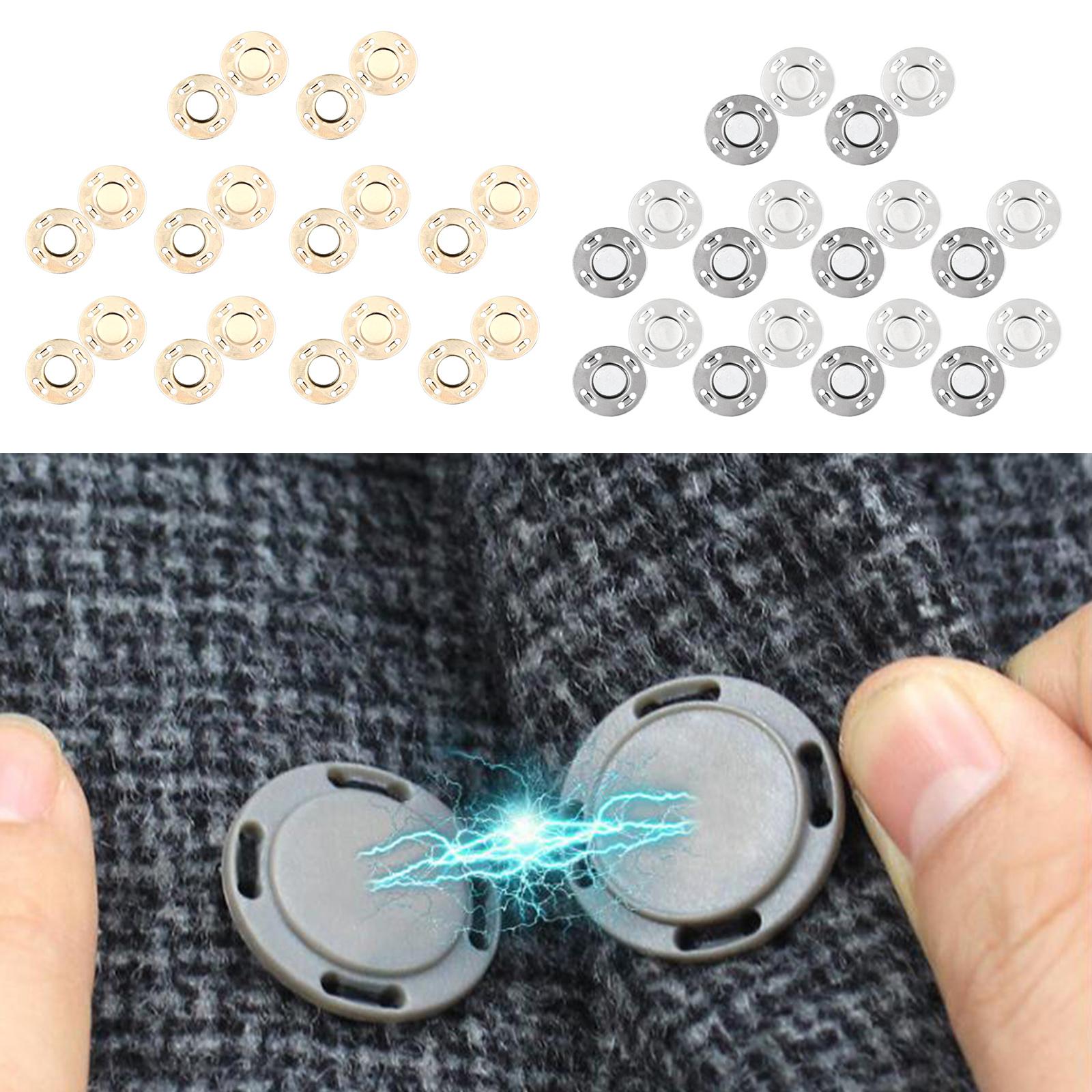 20Pairs Magnetic Button Clasps Snaps Sewing Coats Closure DIY Craft Gold