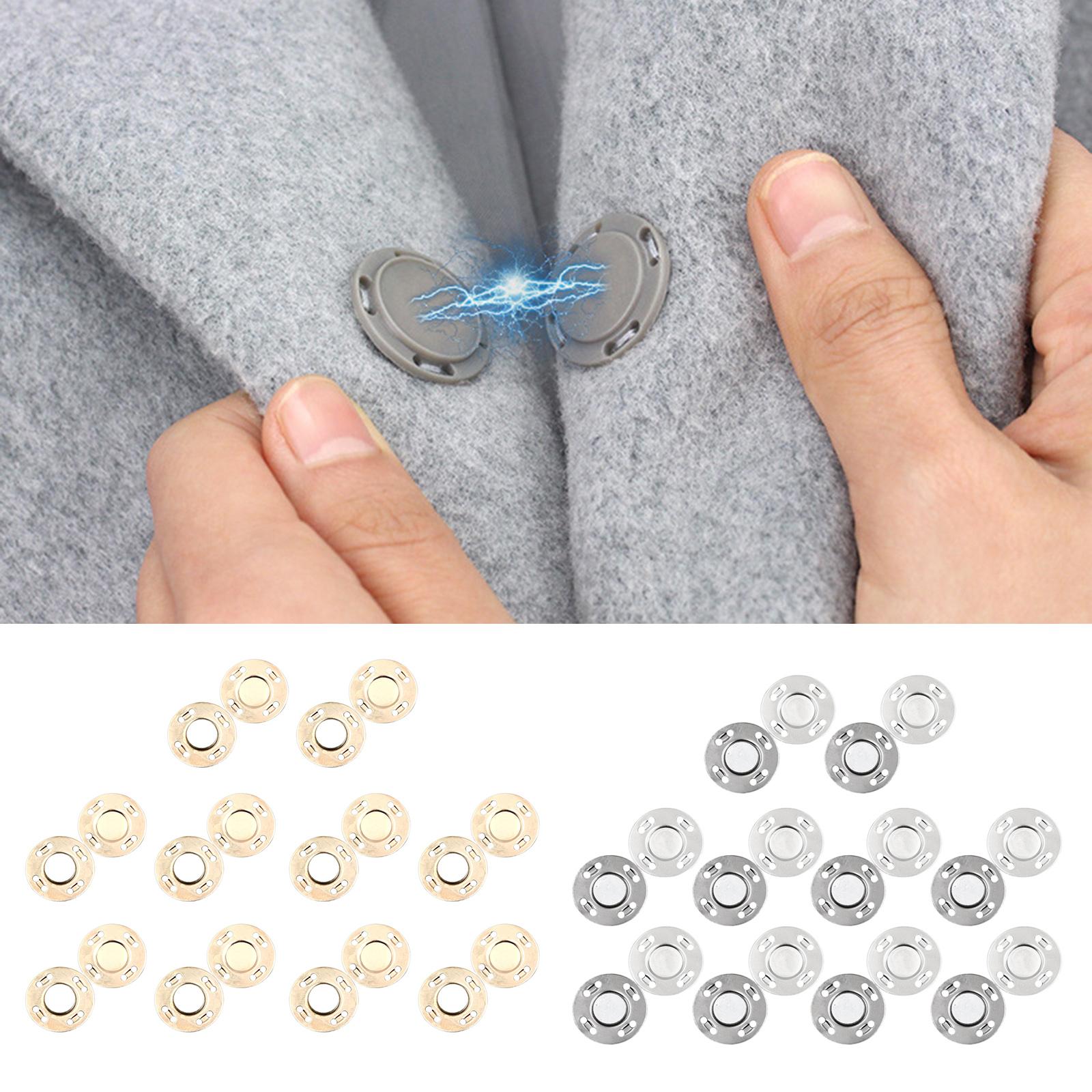 20Pairs Magnetic Button Clasps Snaps Sewing Coats Closure DIY Craft Gold